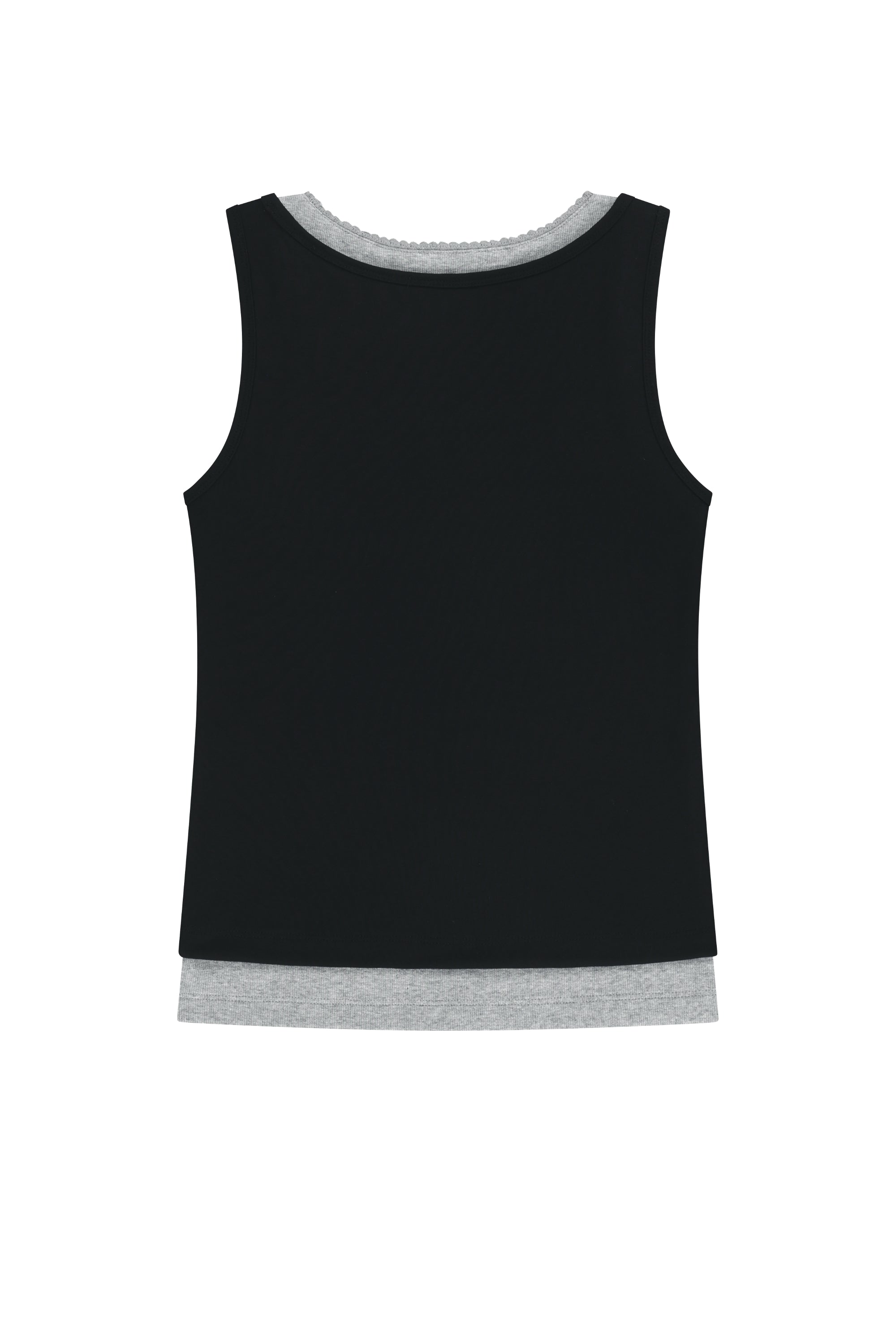 W Layered Sleeveless Black