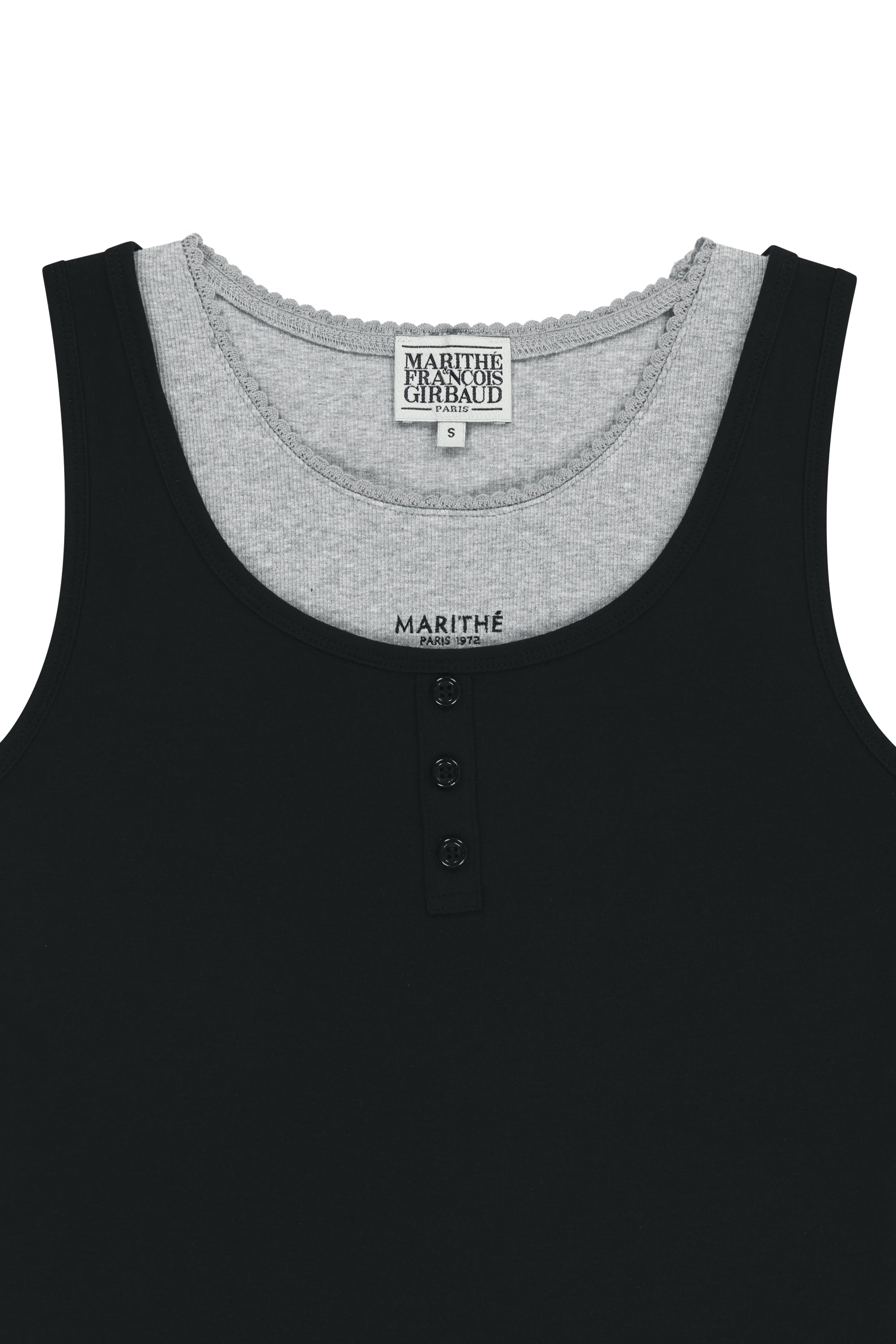W Layered Sleeveless Black