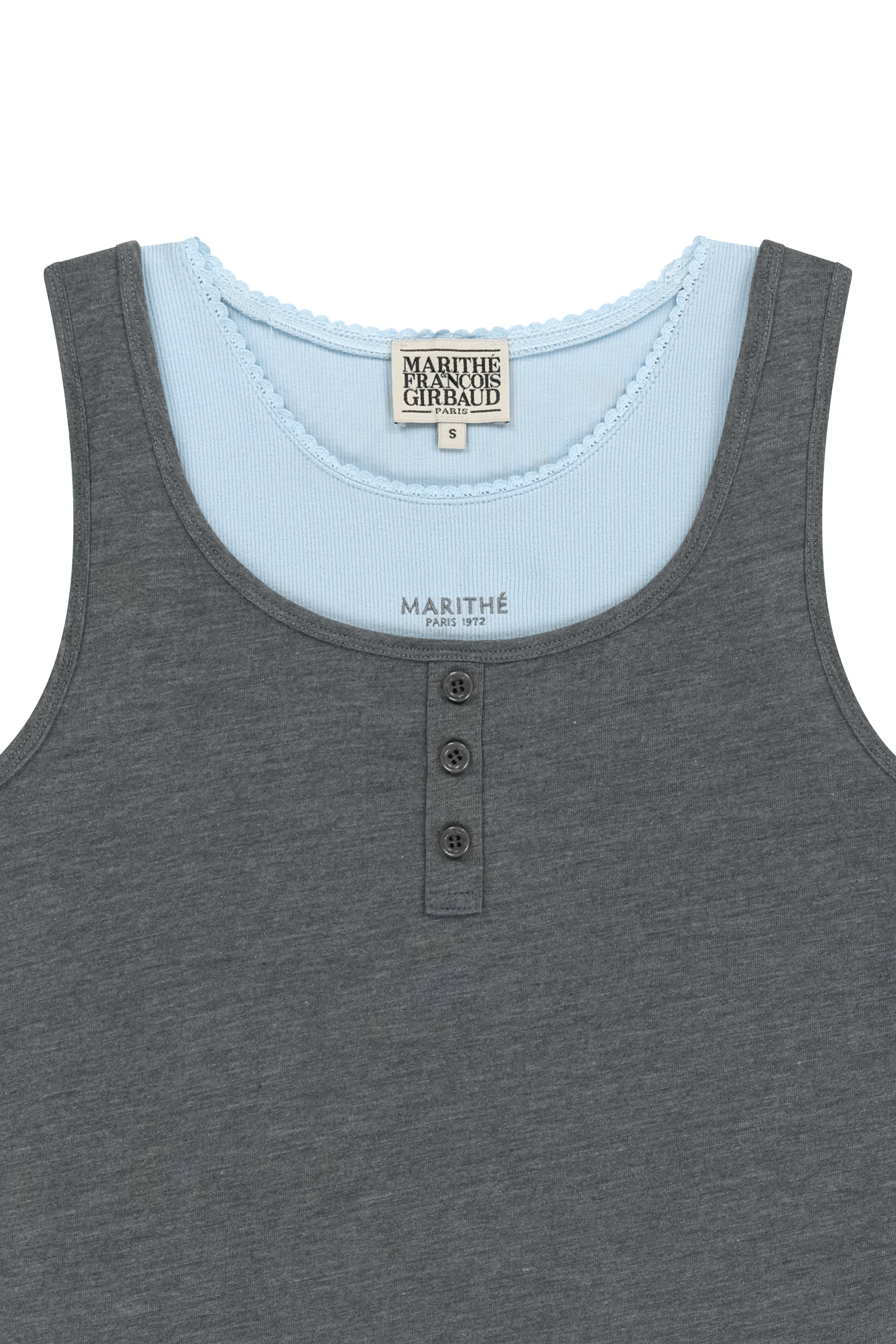 W Layered Sleeveless Heather Charcoal