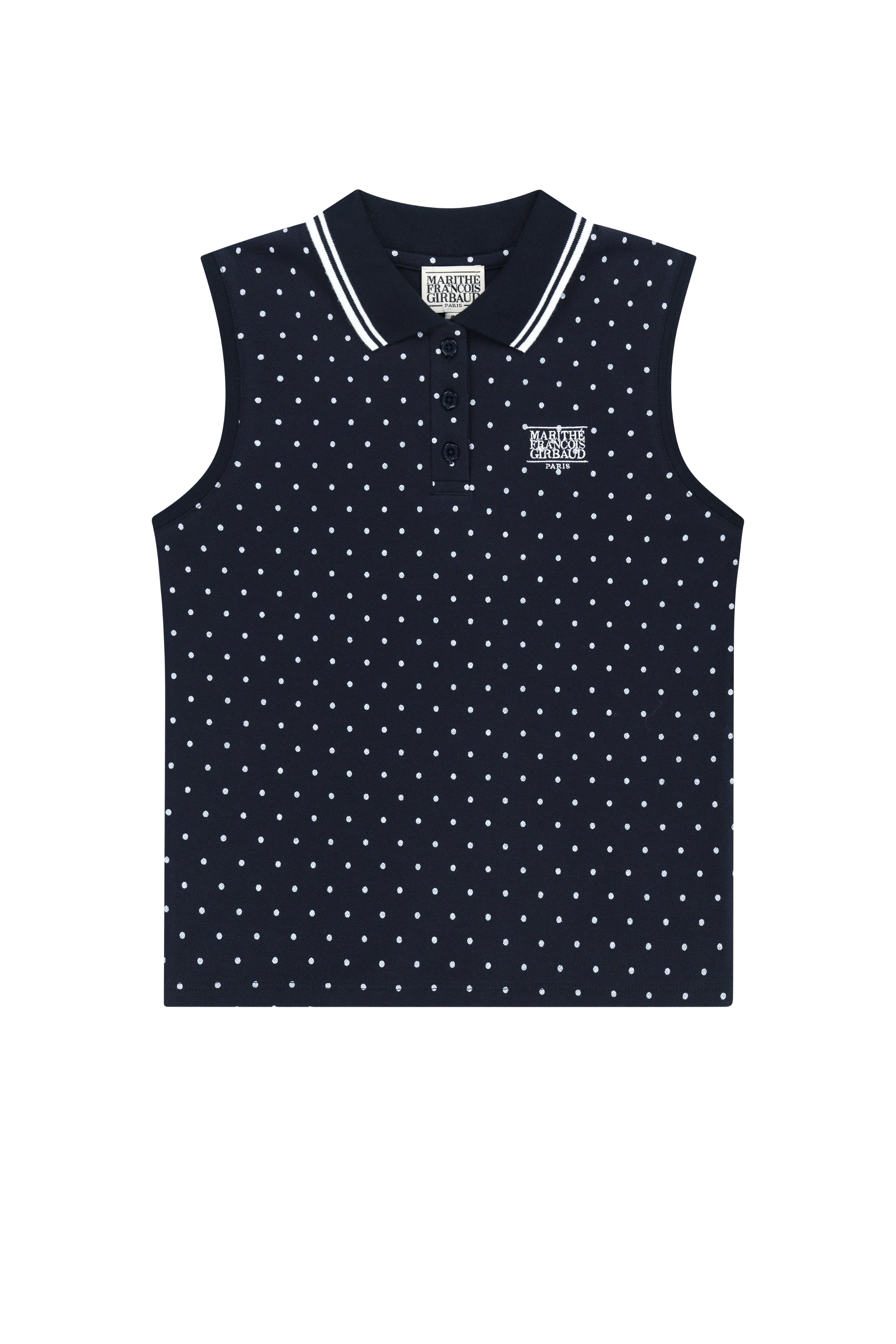 W Small Classic Logo Pk Collar Sleeveless Dot