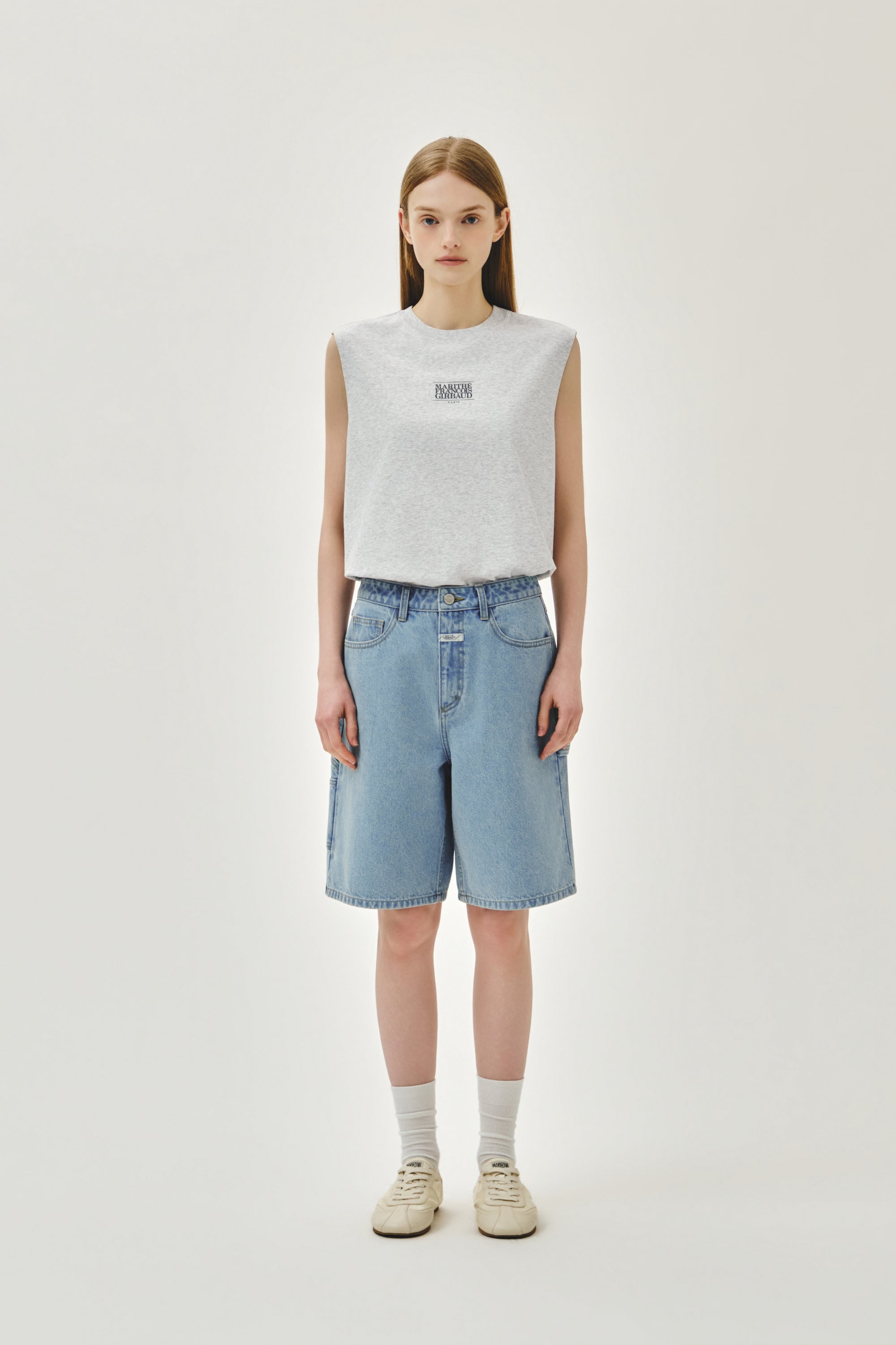Sorona Cool Small Classic Logo Sleeveless Light Heather Gray