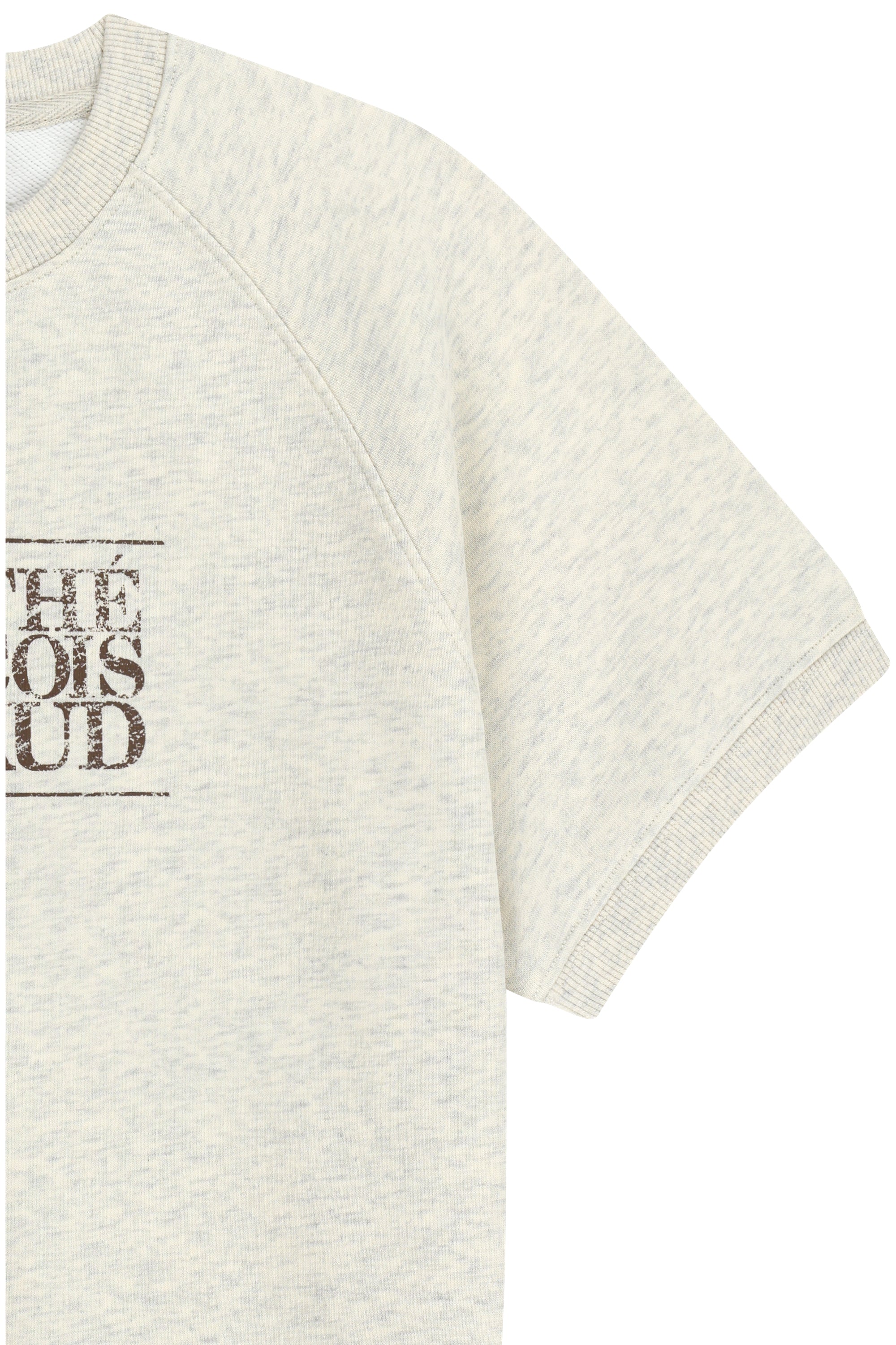 W Vintage Classic Logo Half Sweatshirt Oatmeal