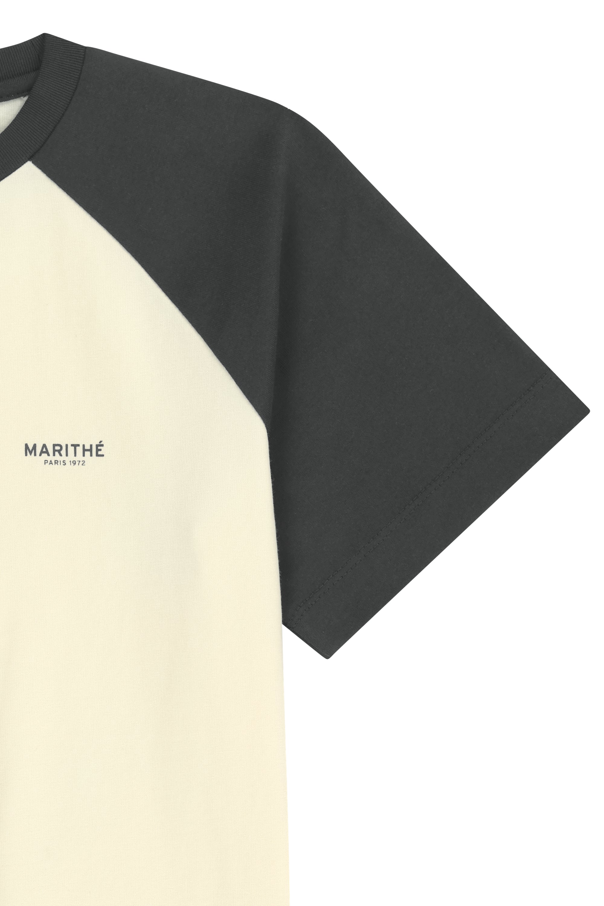 W Small Regular Logo Raglan Crop Tee Charcoal