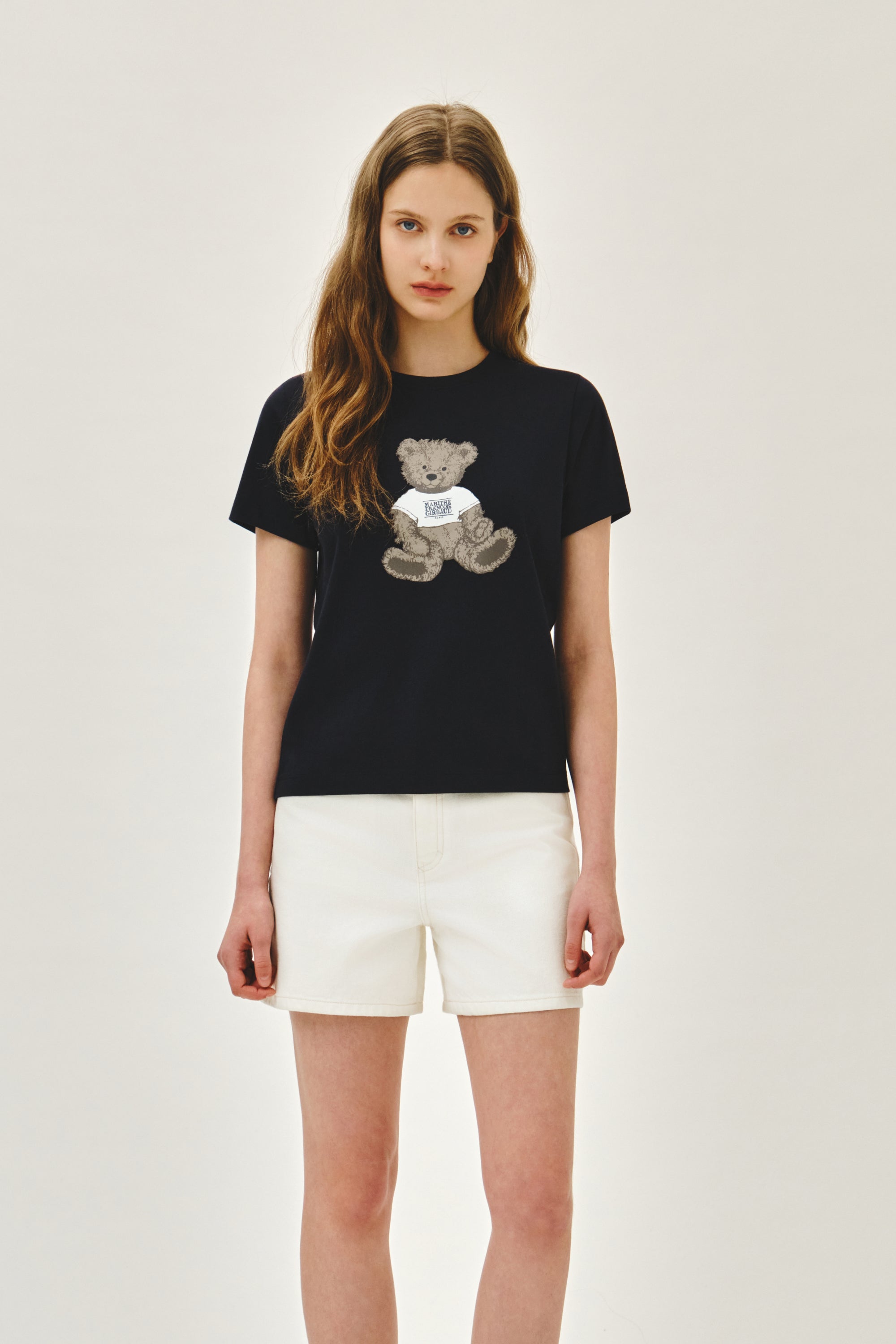 W Doodle Bear Tee Navy