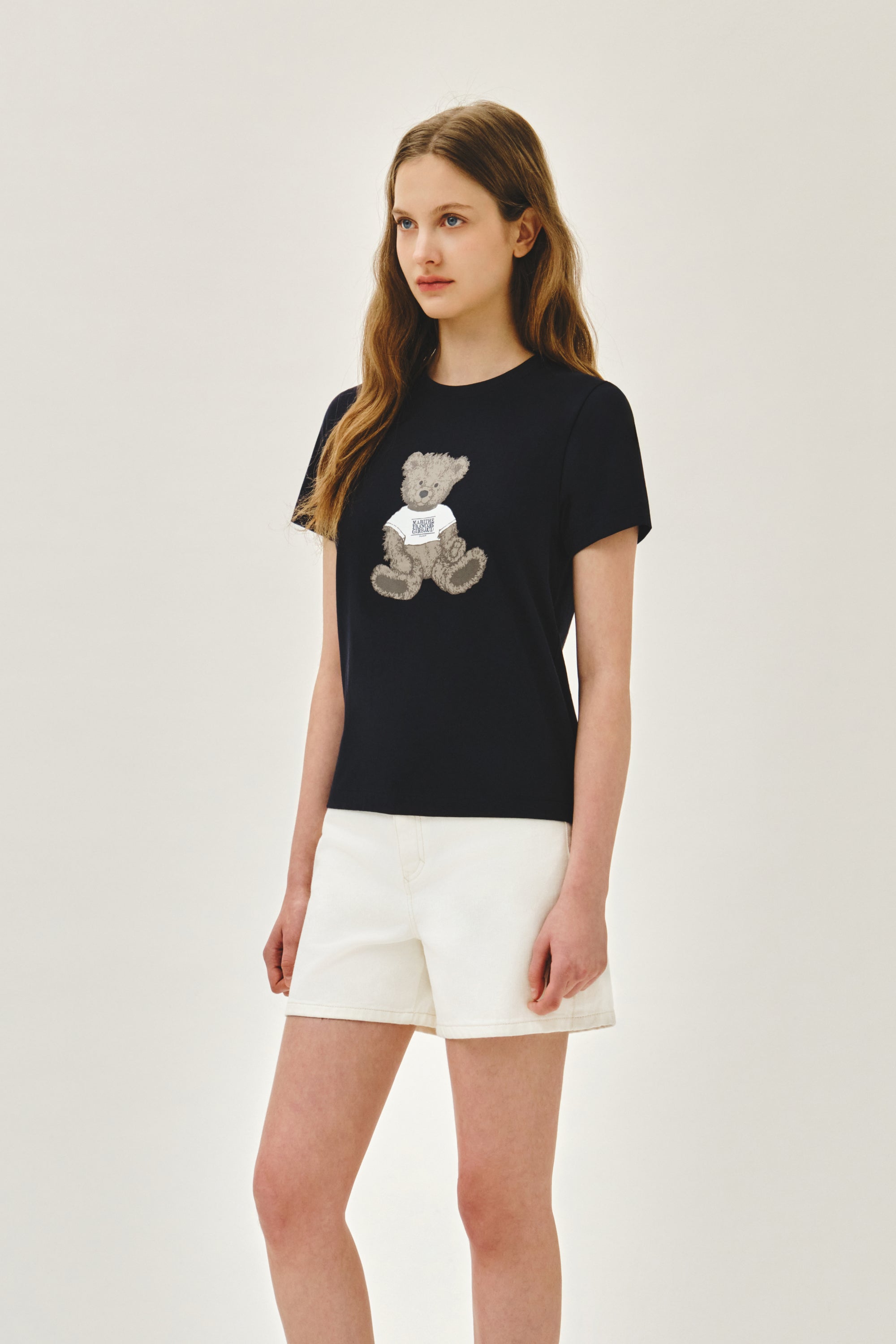 W Doodle Bear Tee Navy