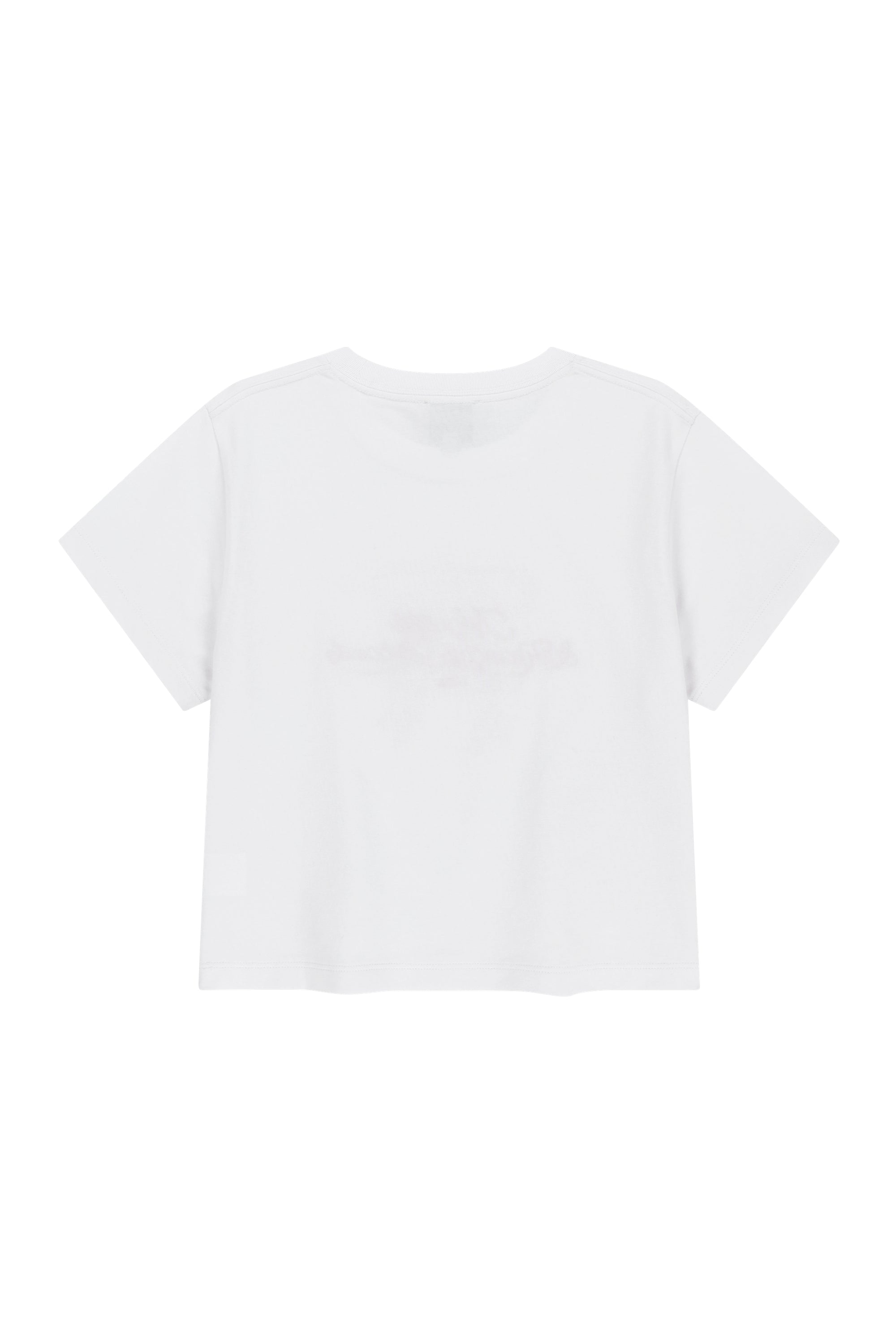 W Sorona Cool Ribbon Graphic Crop Tee White