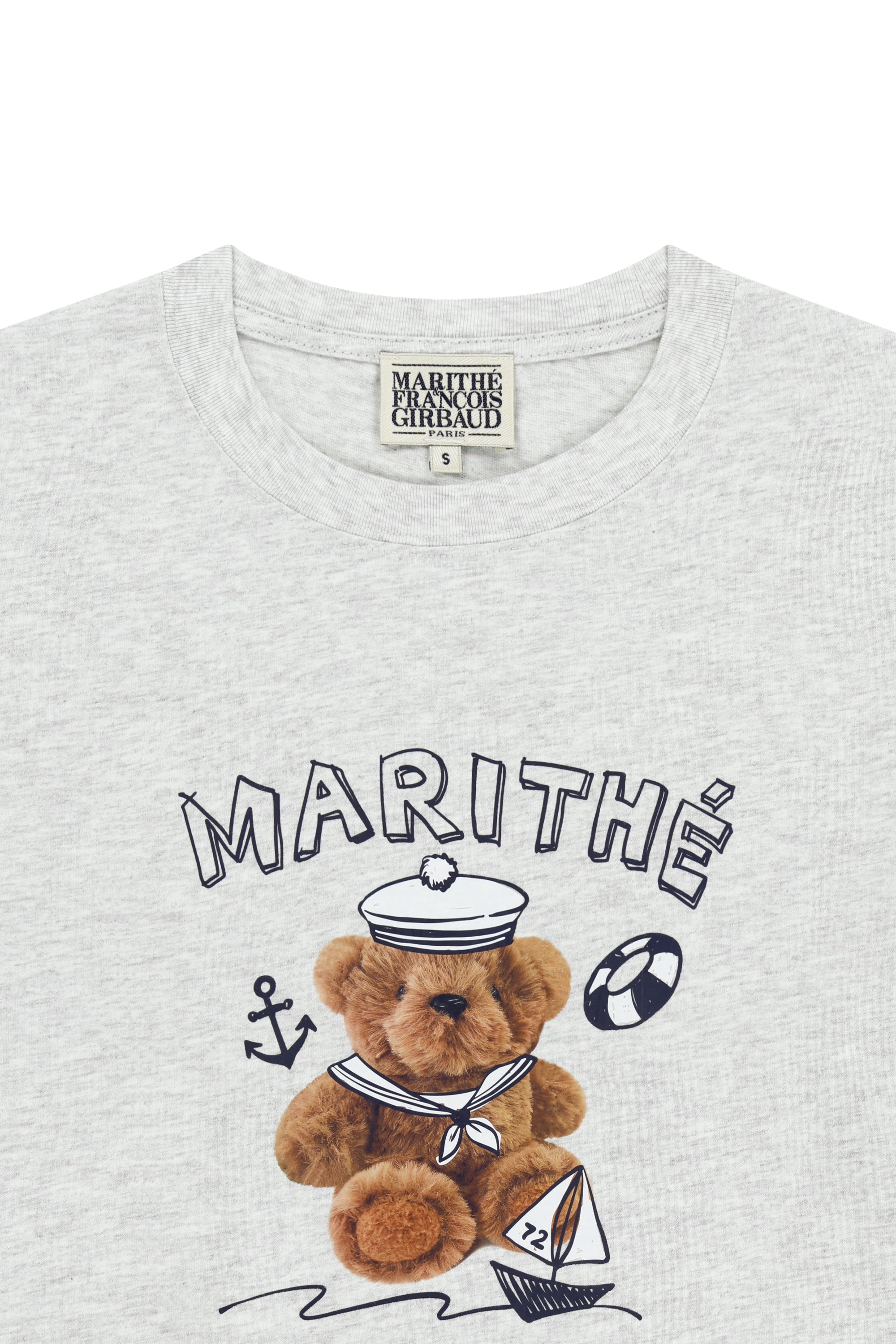 Marine Drawing Doodle Graphic Tee Light Heather Gray