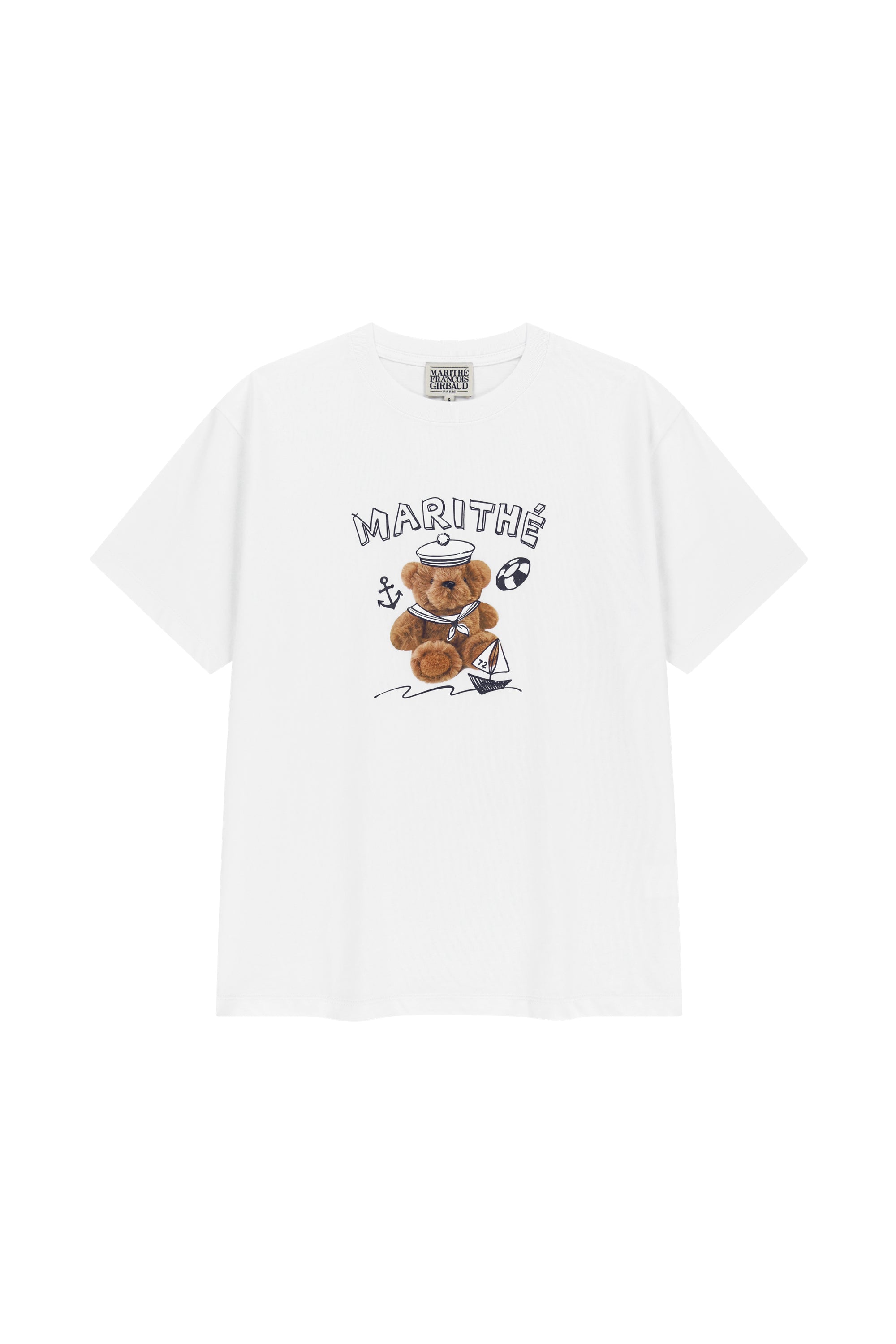 Marine Drawing Doodle Graphic Tee White