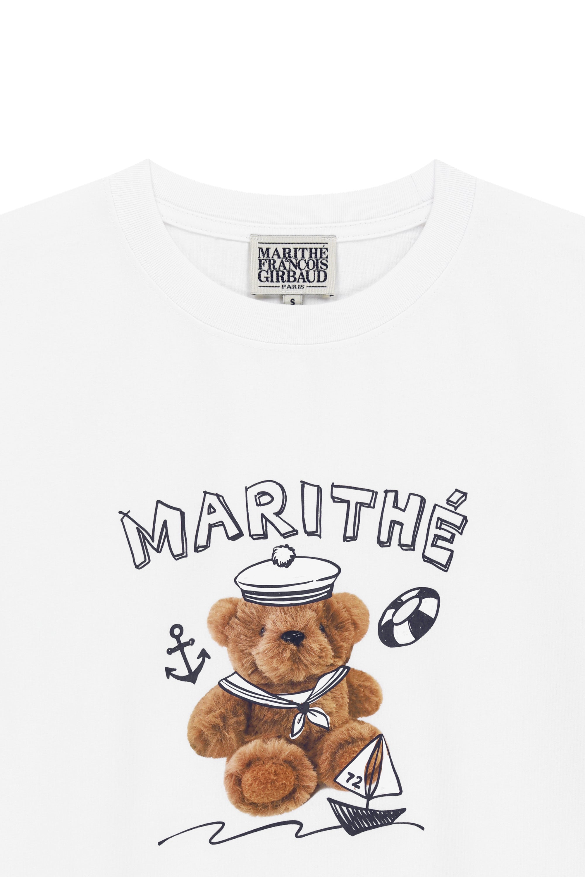 Marine Drawing Doodle Graphic Tee White