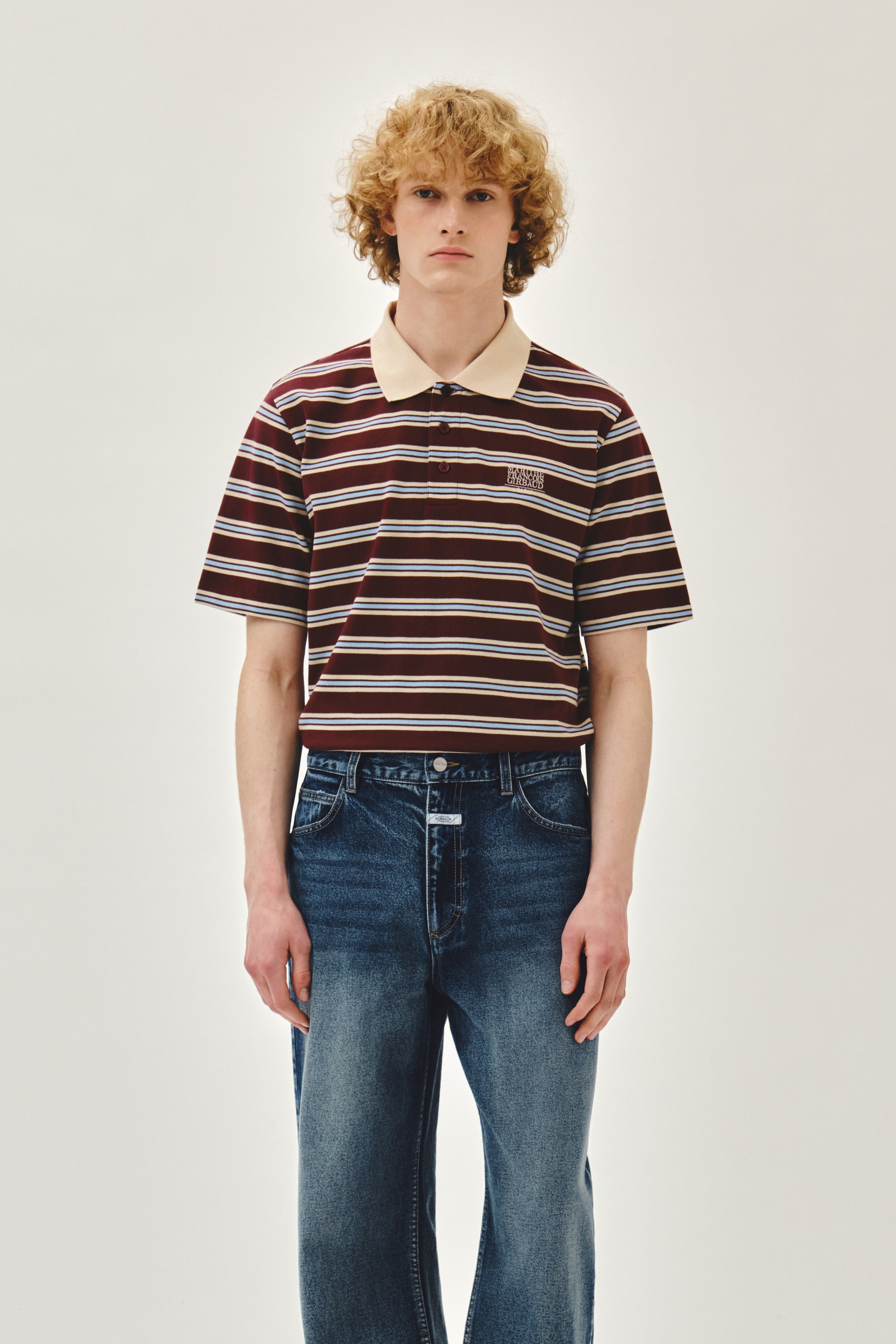 Small Classic Logo PK Collar Tee Stripe