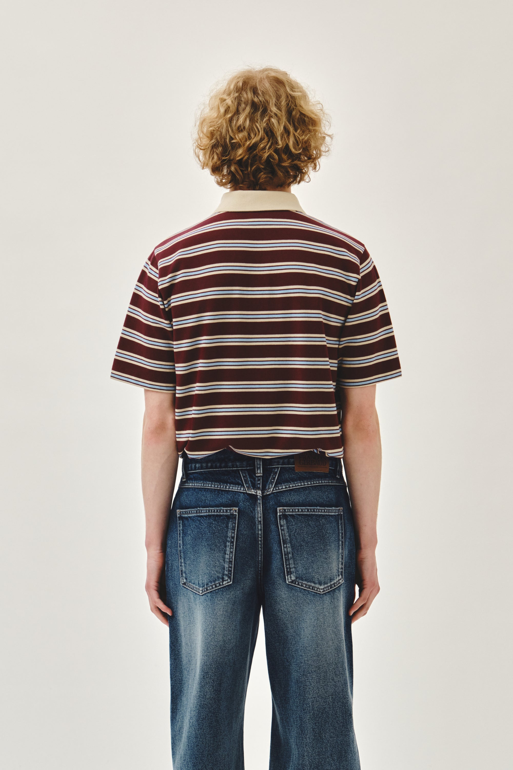 Small Classic Logo PK Collar Tee Stripe