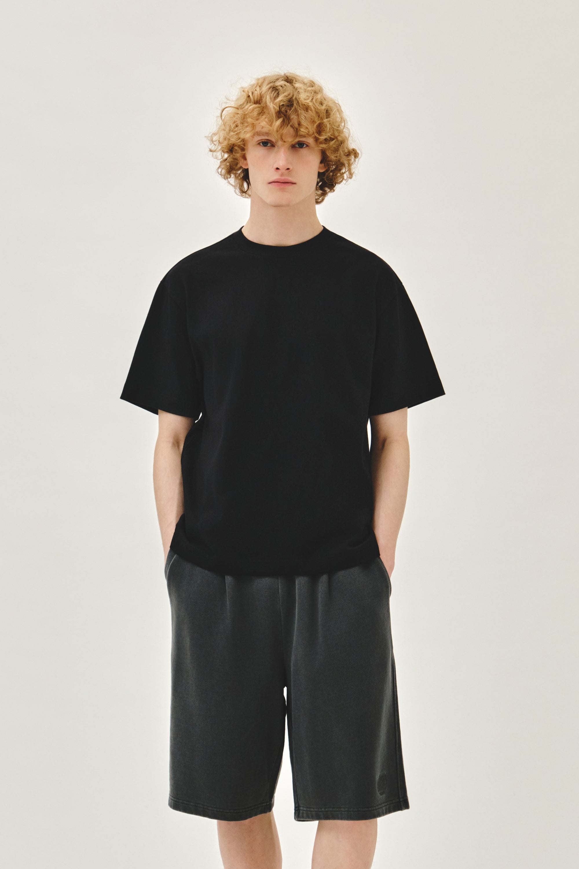 Semi Oversized Embo Logo Tee Black
