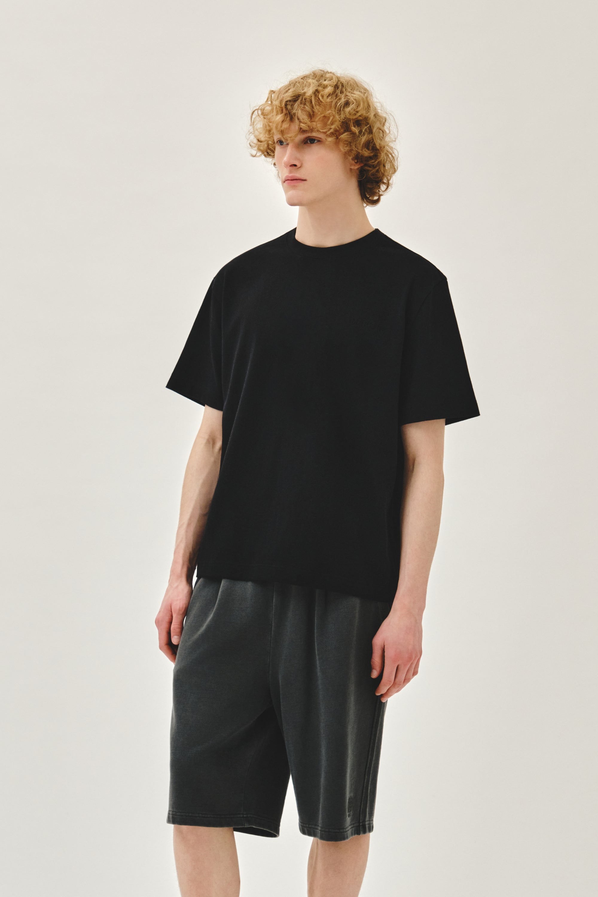 Semi Oversized Embo Logo Tee Black
