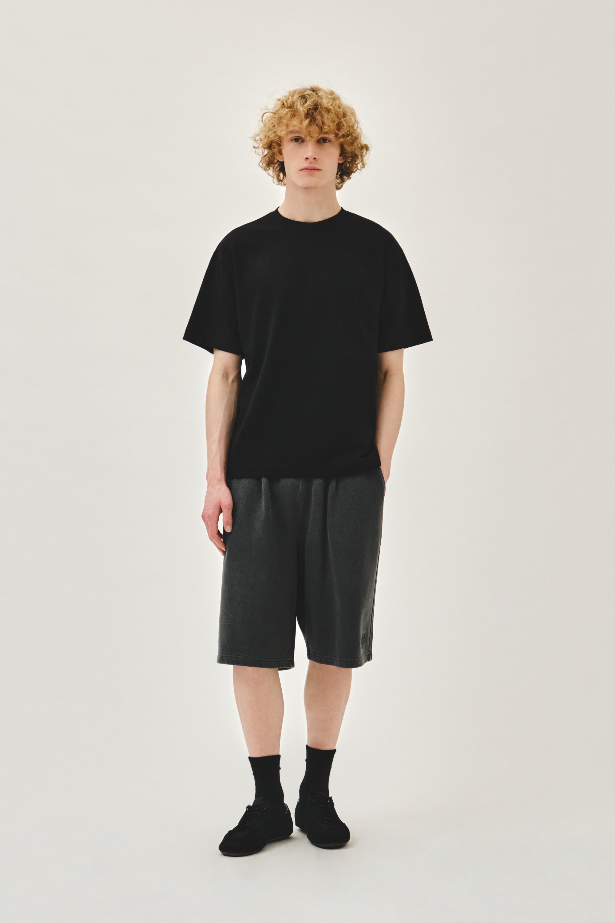 Semi Oversized Embo Logo Tee Black