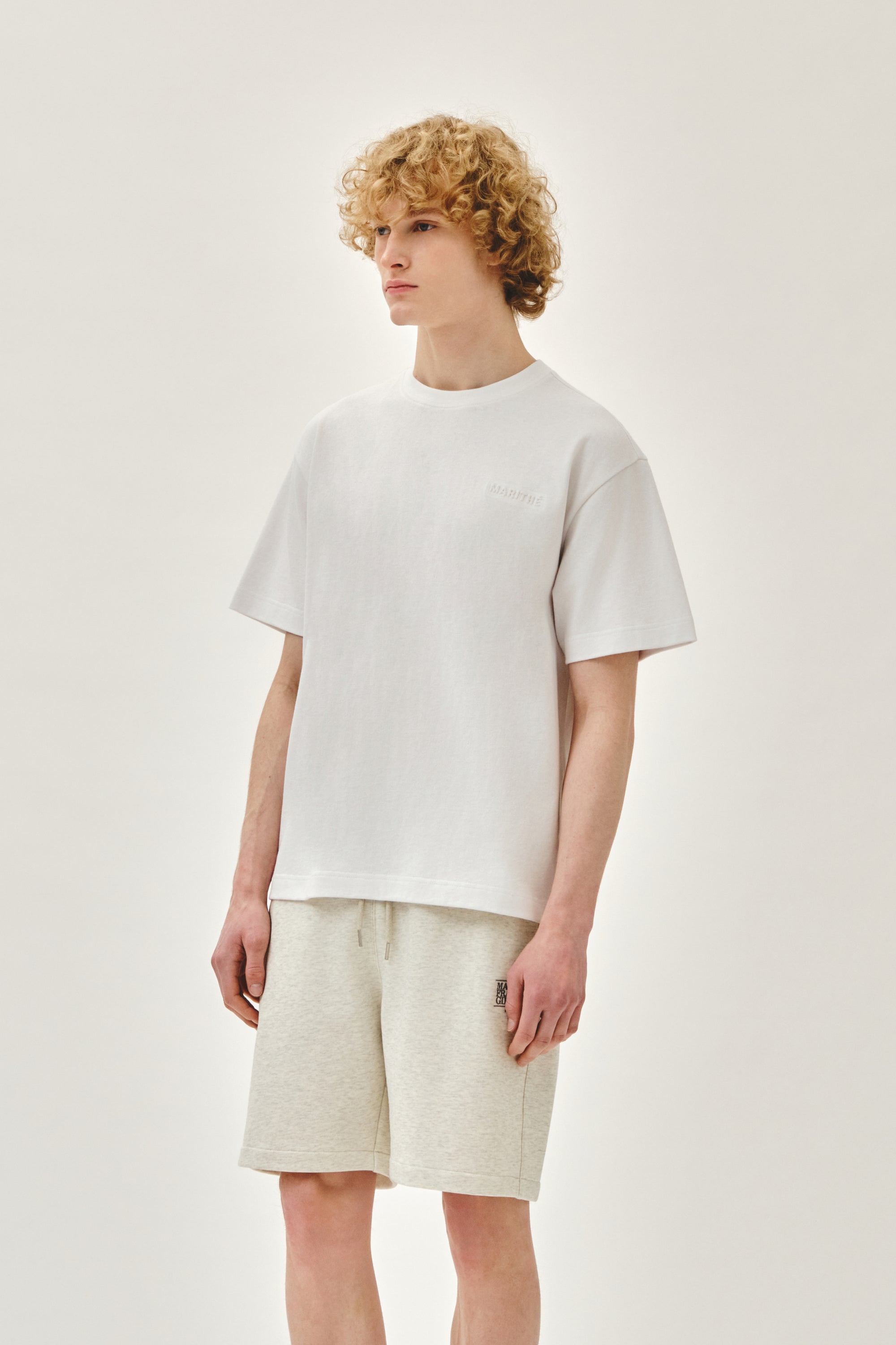 Semi Oversized Embo Logo Tee White