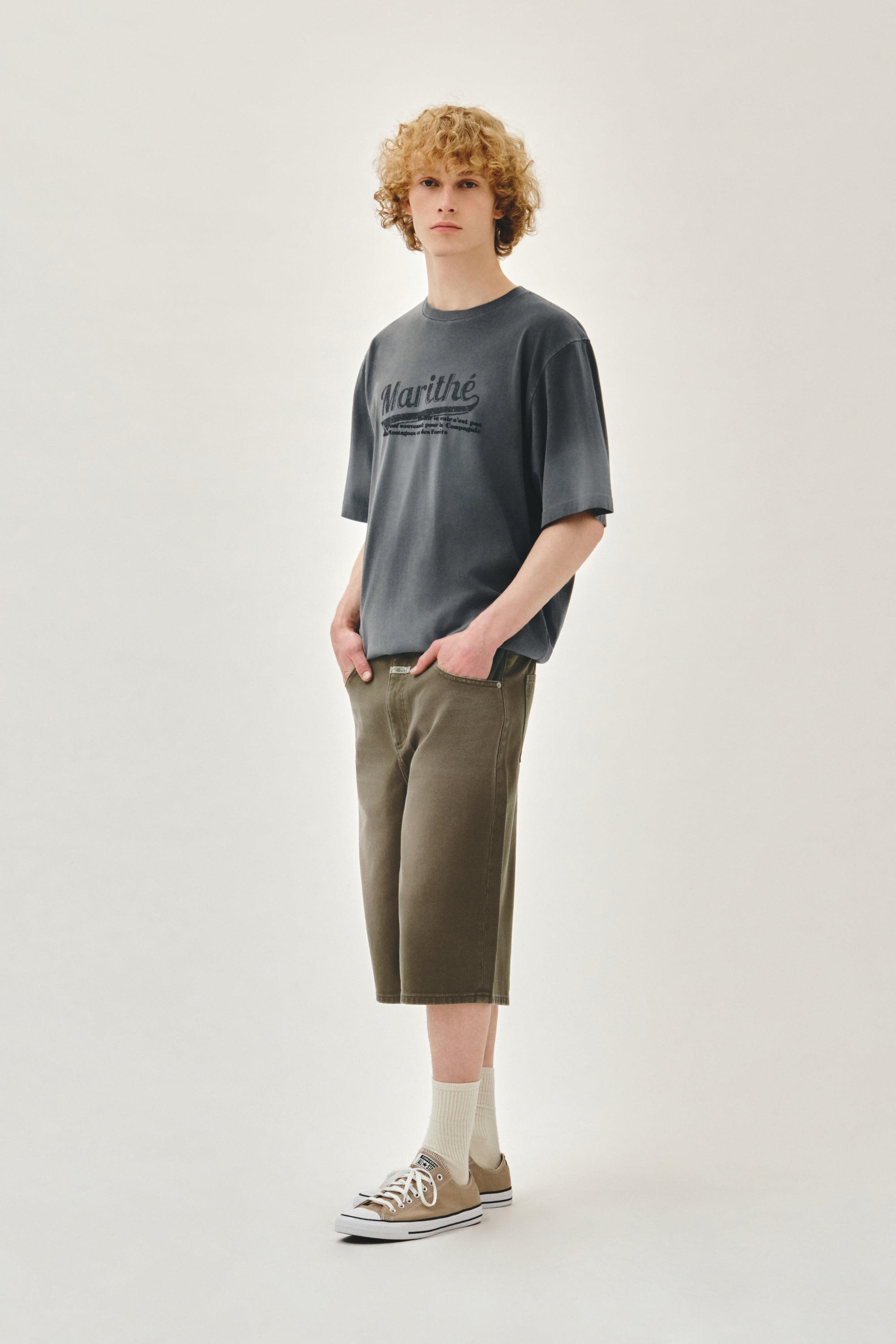 Gradation Oversized Dyeing Tee Charcoal