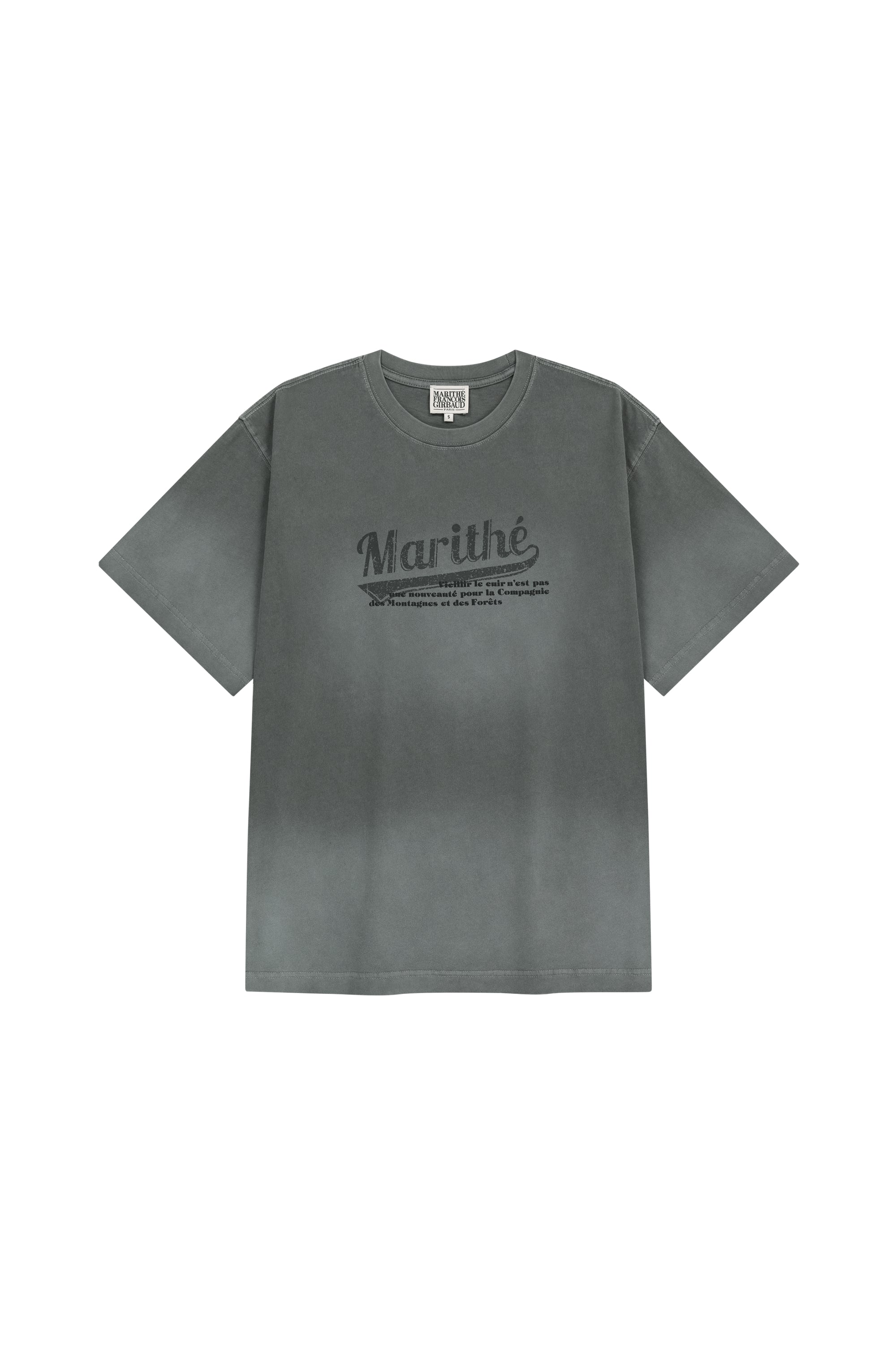 Gradation Oversized Dyeing Tee Charcoal