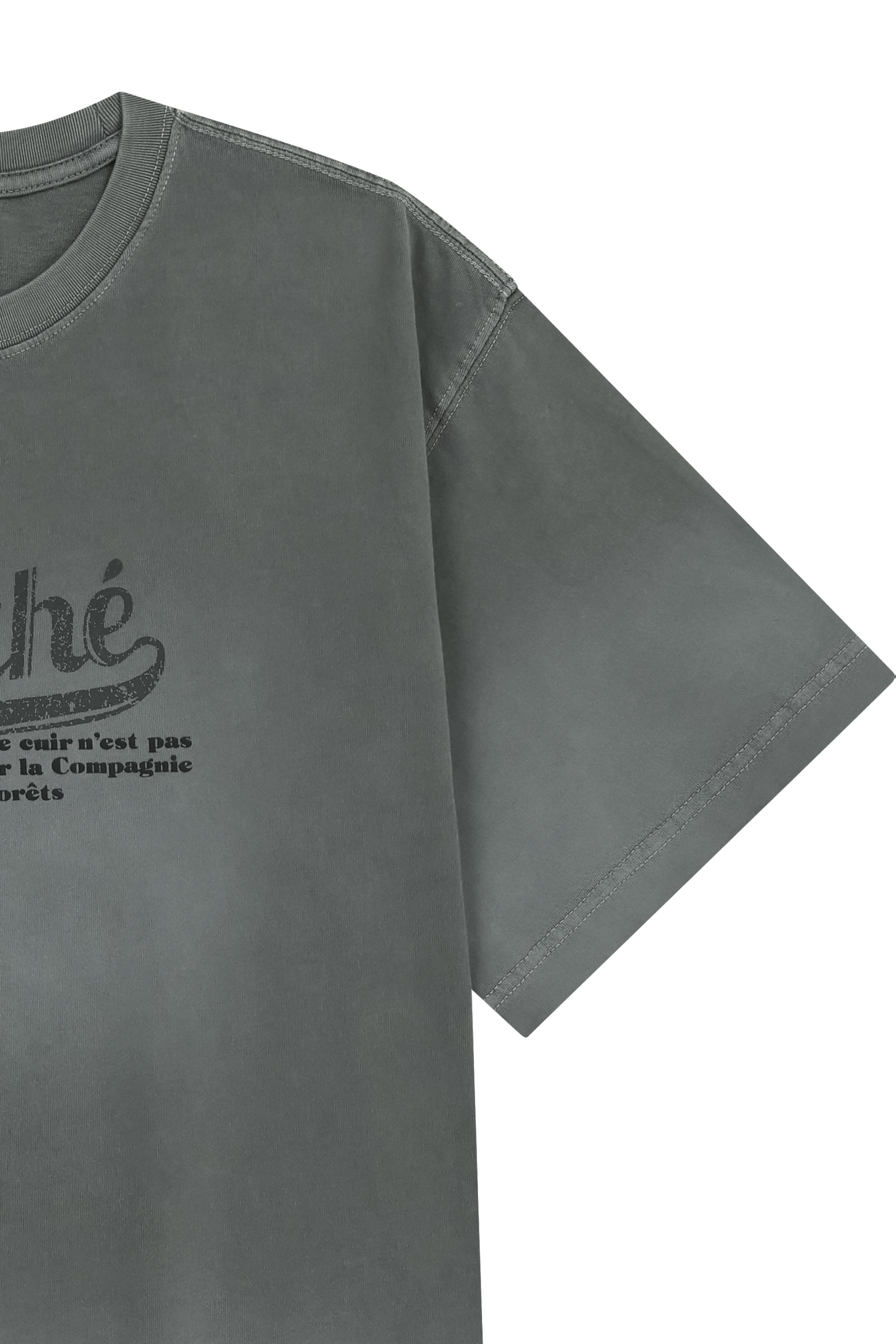 Gradation Oversized Dyeing Tee Charcoal