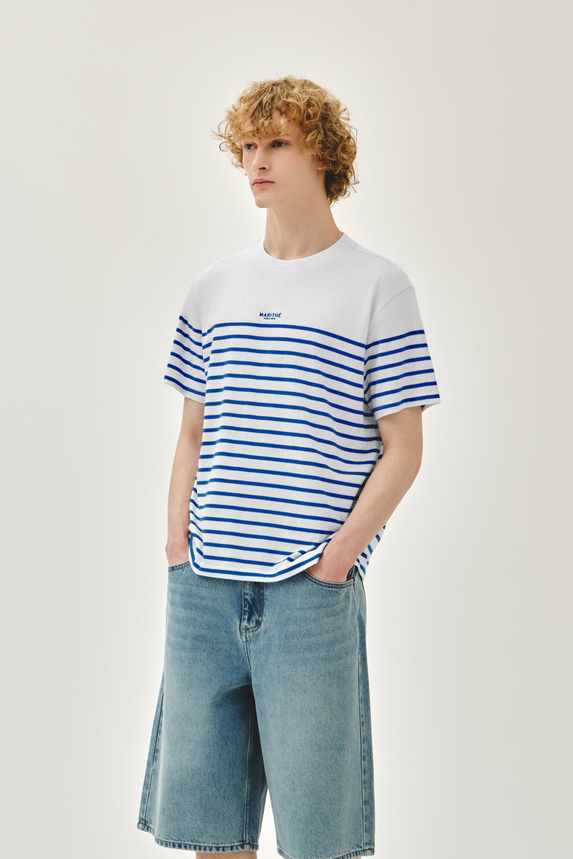 Block Stripe Tee Blue