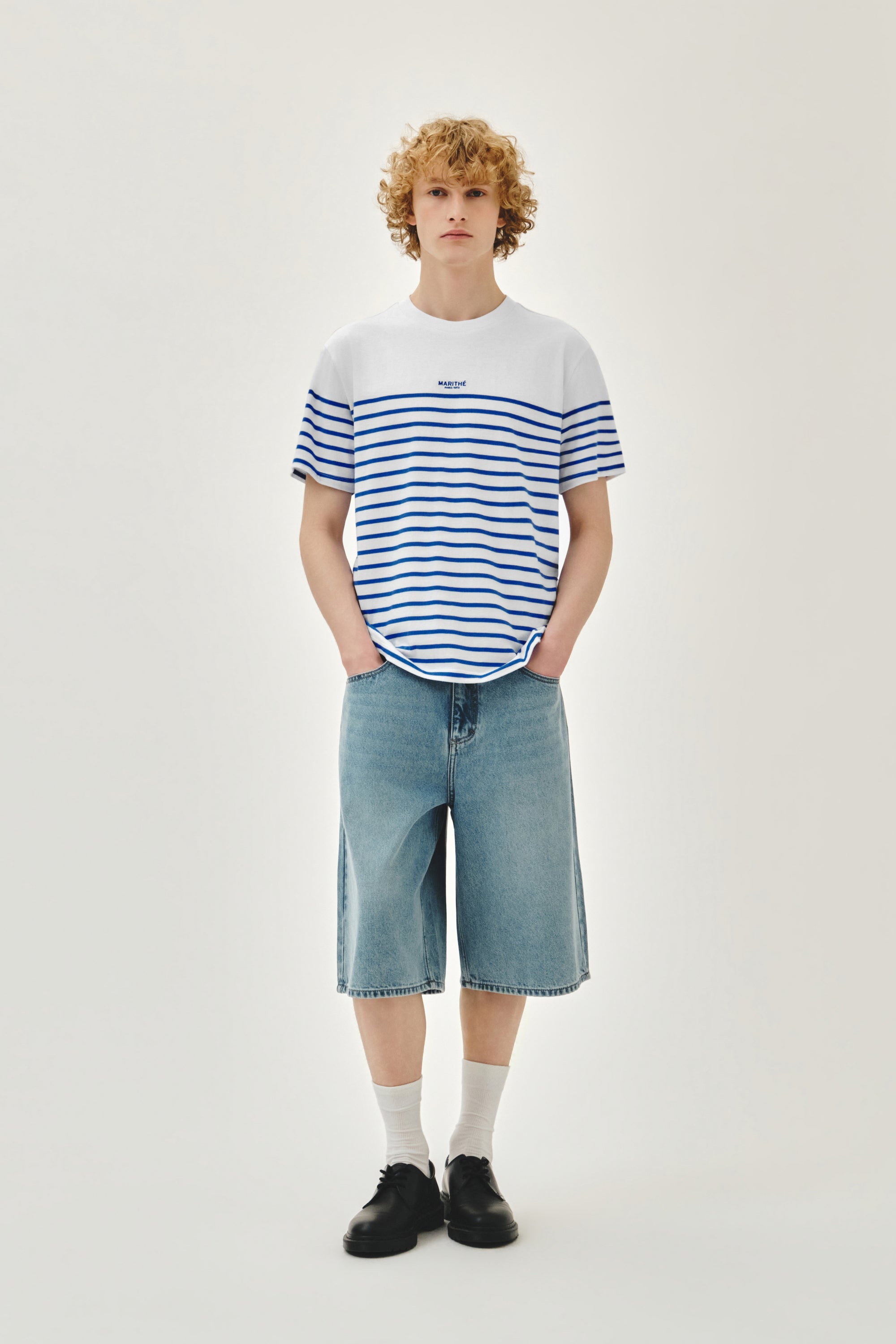Block Stripe Tee Blue