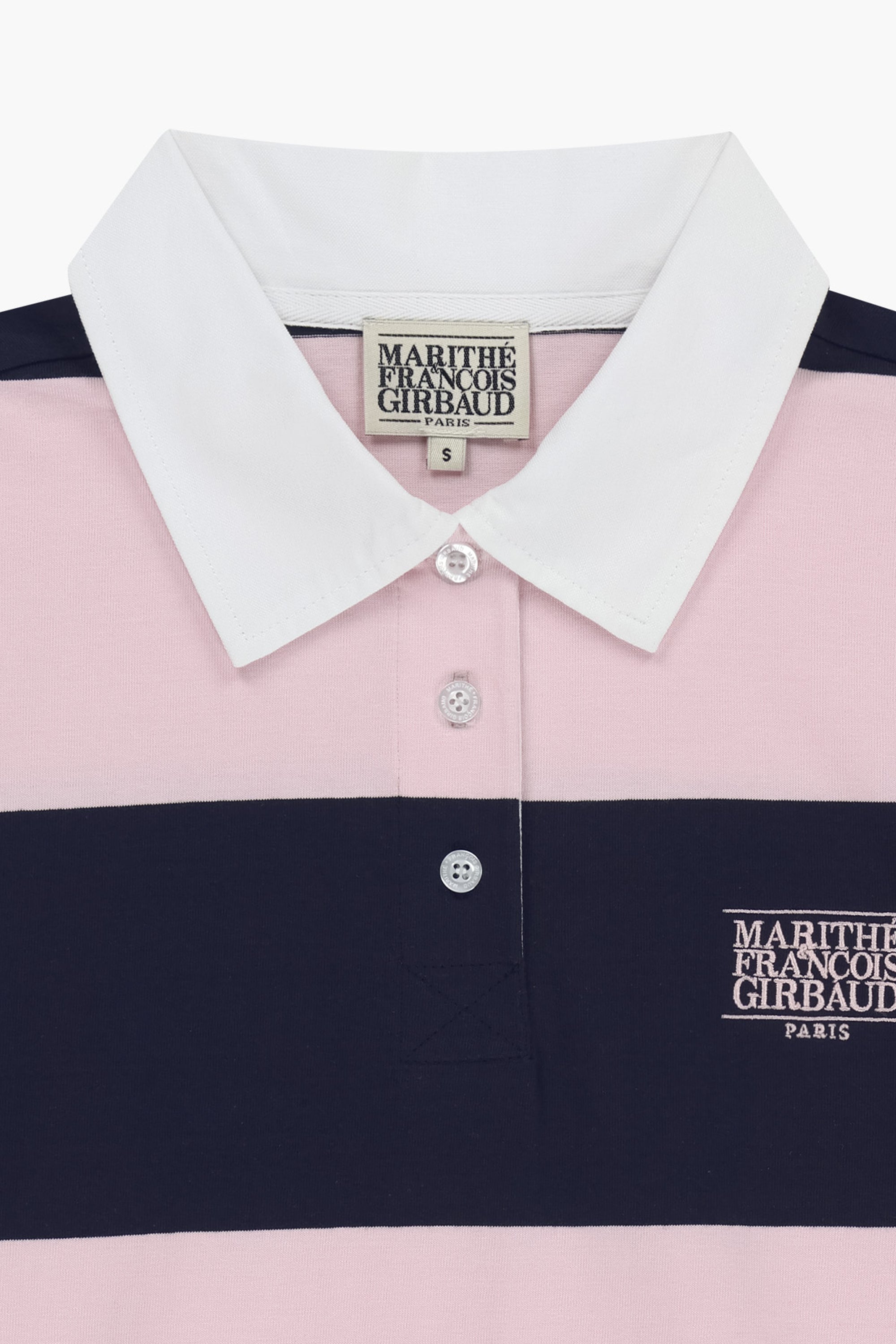 Rugby Stripe Over Collar Tee Pink