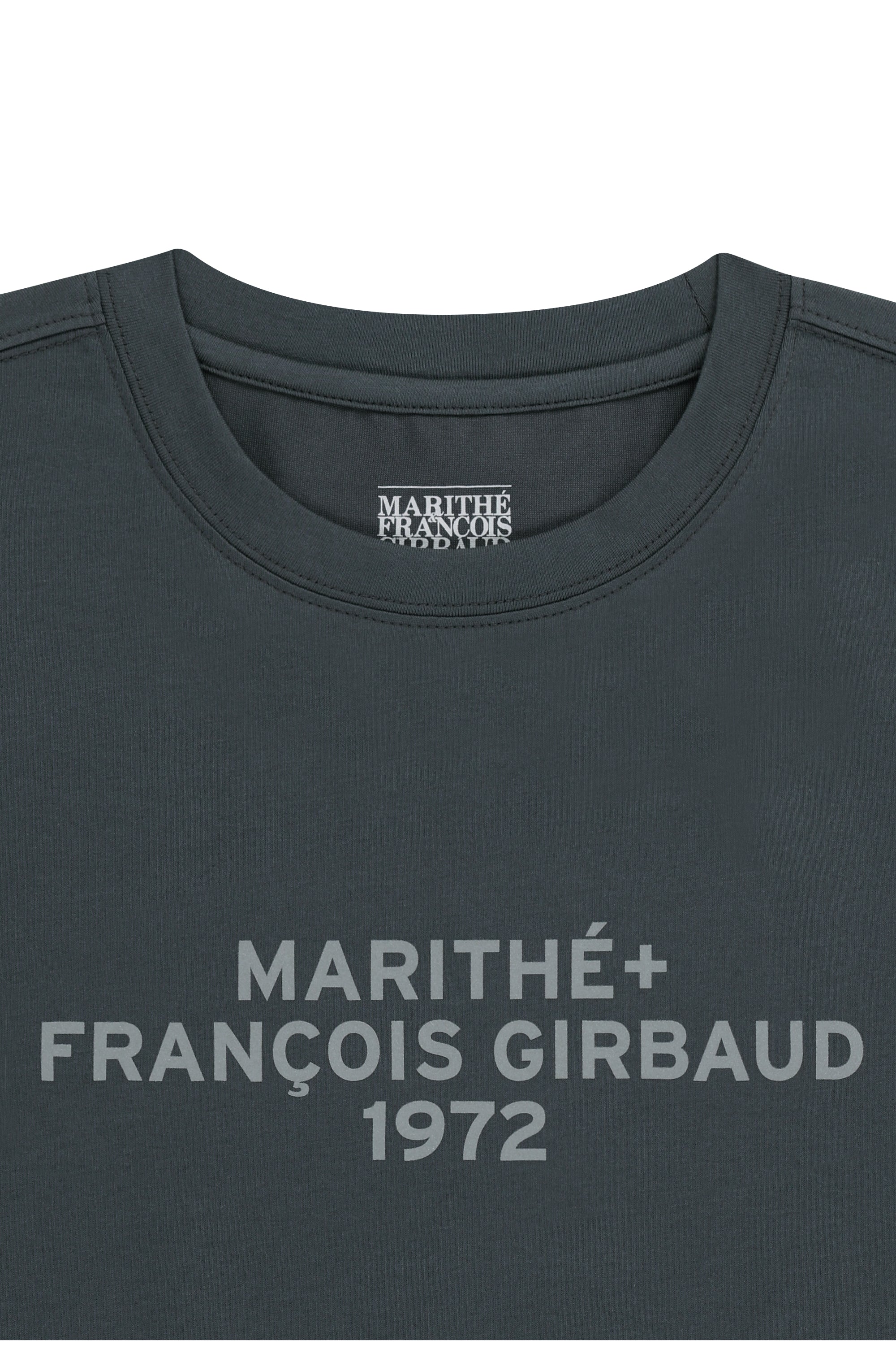 Marithe Sport Lettering Logo Tee Charcoal
