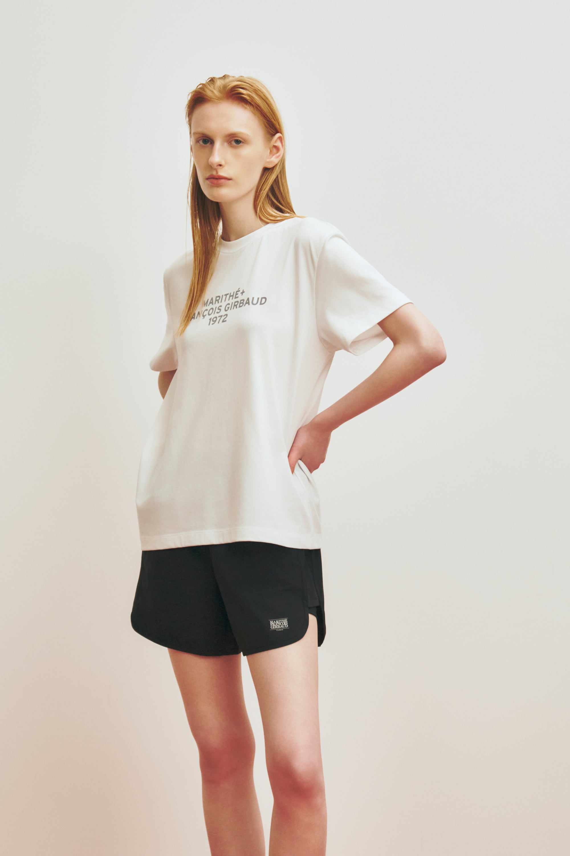 Marithe Sport Lettering Logo Tee White