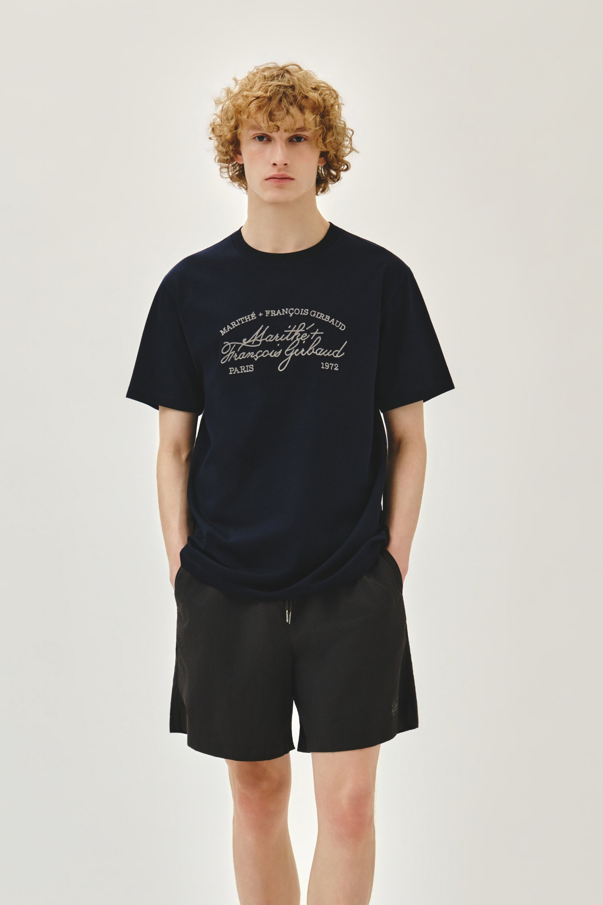 Logo Tee+Nylon Shorts Set-Up Navy