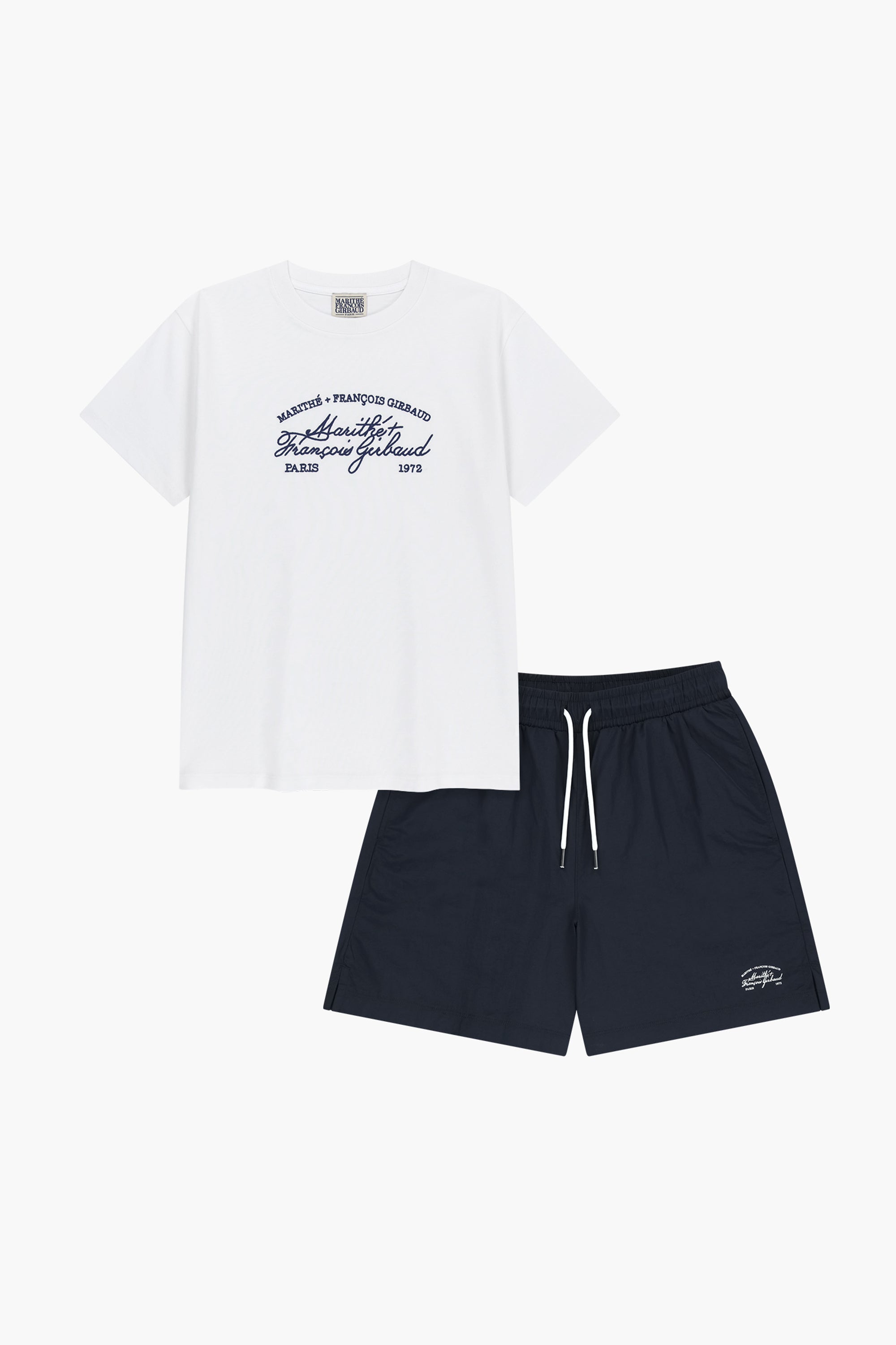 Logo Tee+Nylon Shorts Set-Up White