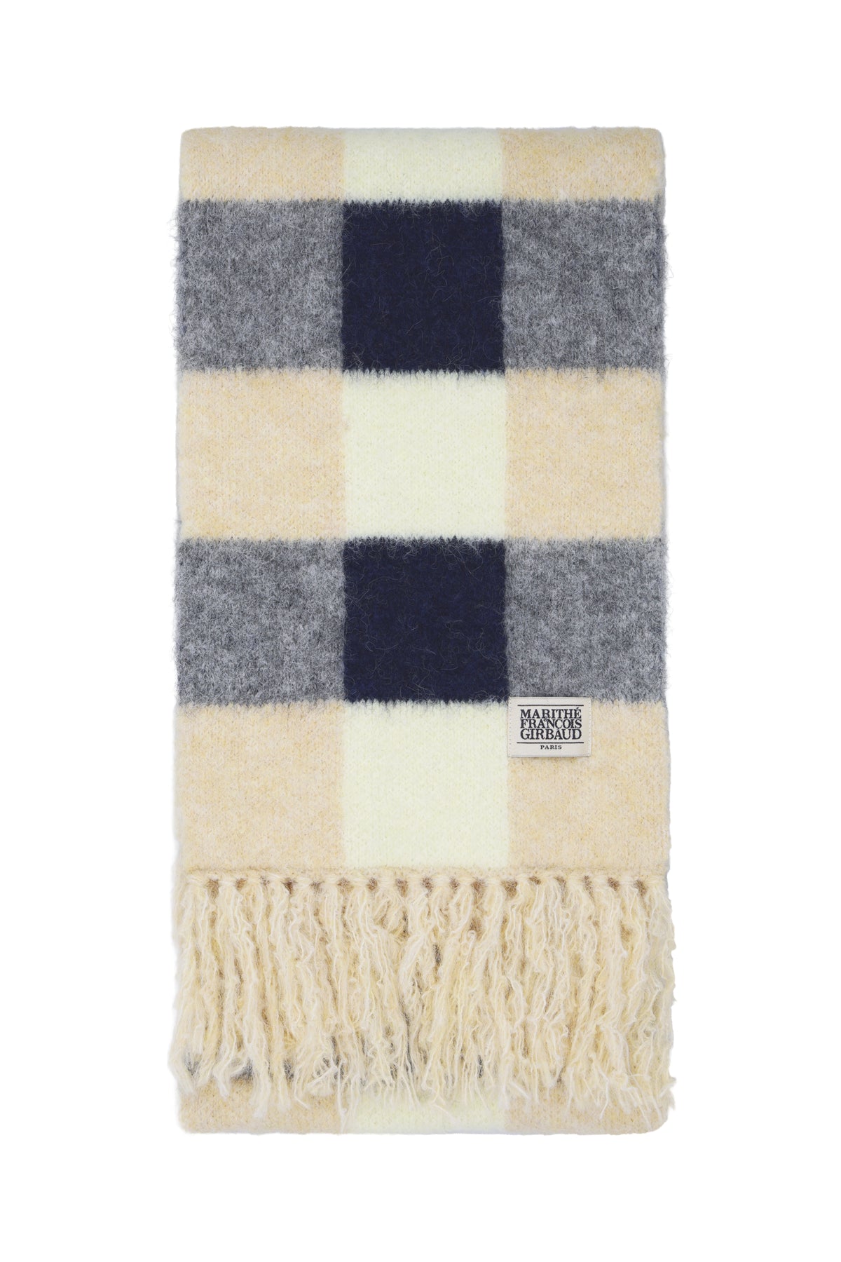 Classic Logo Fuzzy Knit Muffler Beige