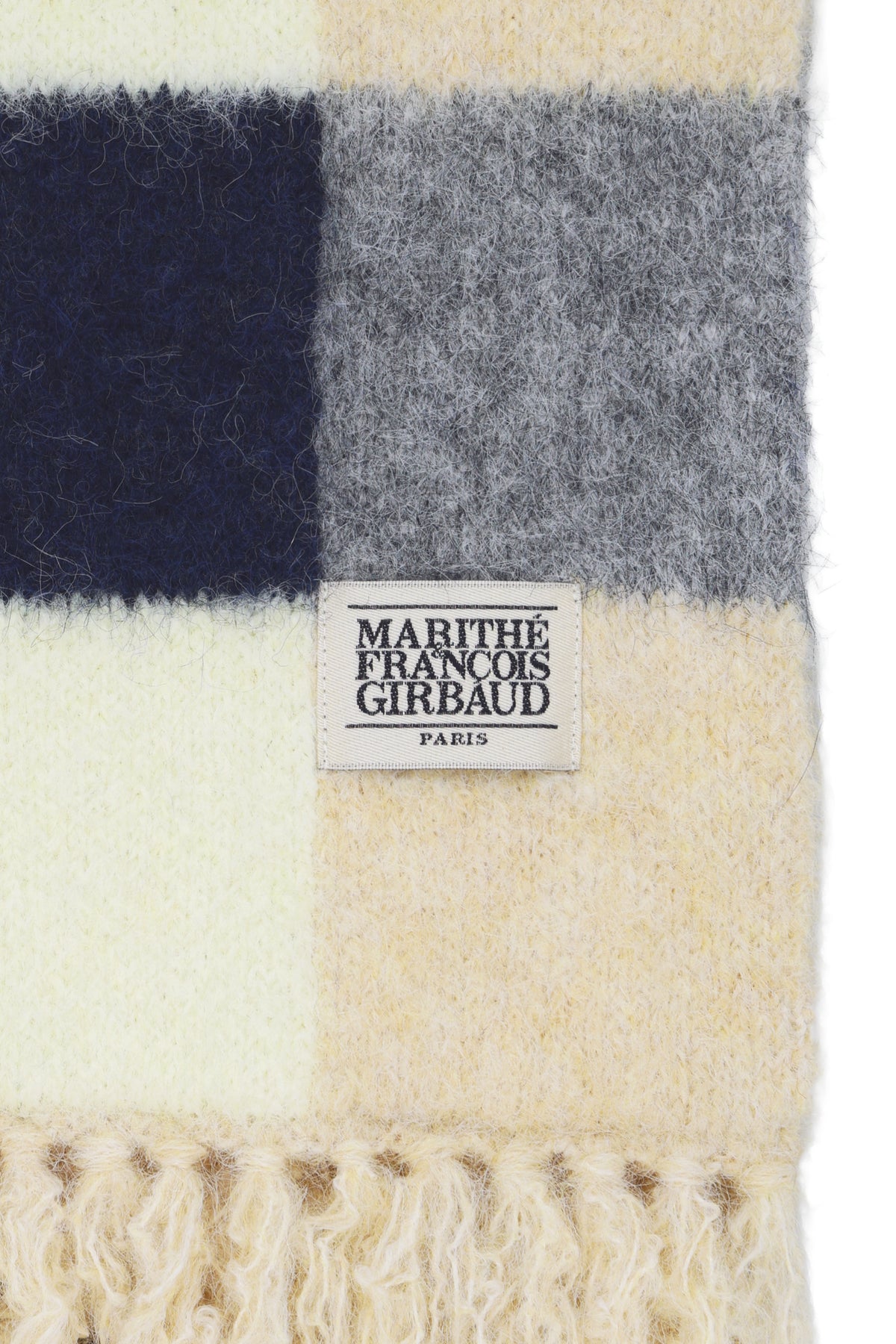 Classic Logo Fuzzy Knit Muffler Beige