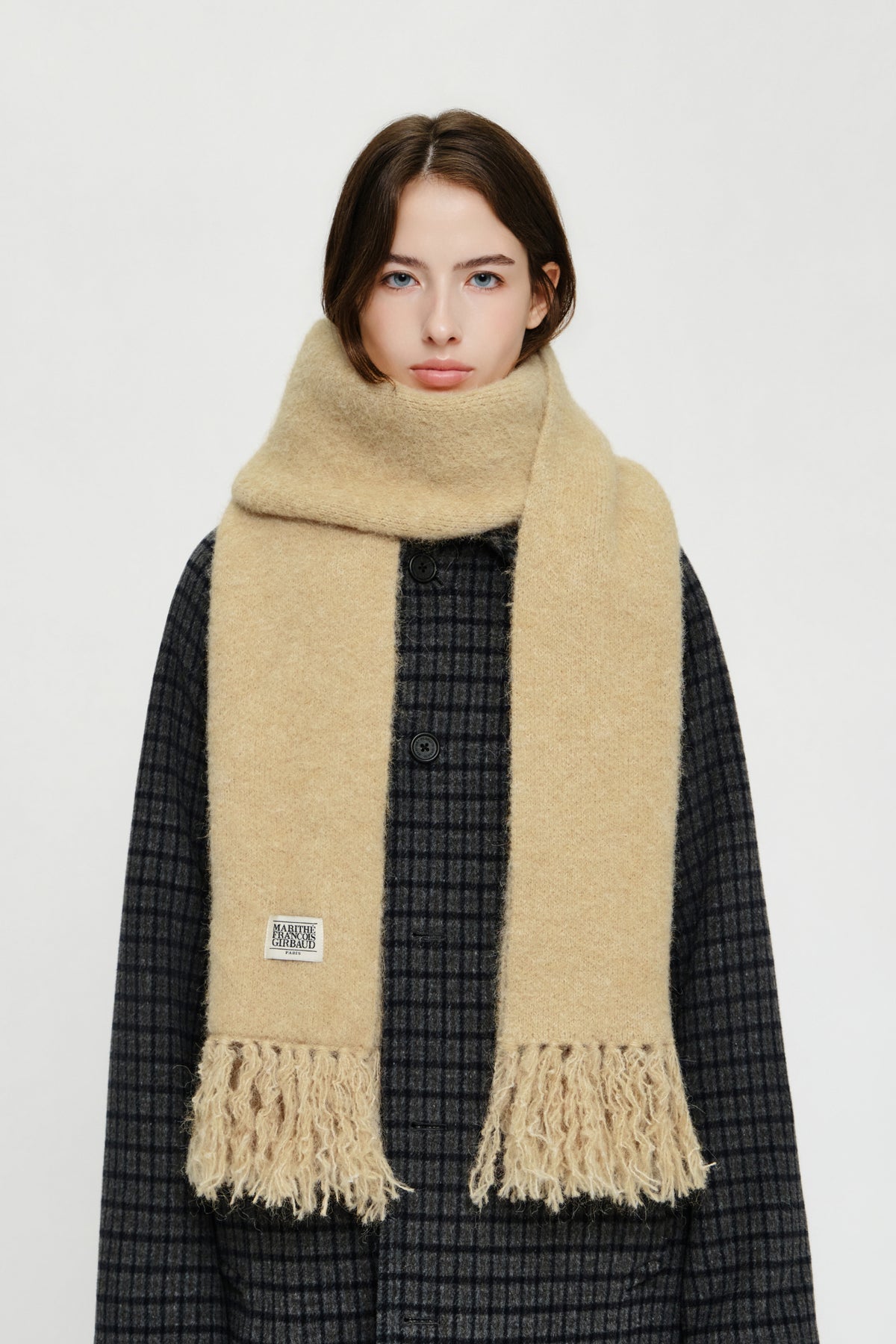 Classic Logo Fuzzy Knit Muffler Light Blue