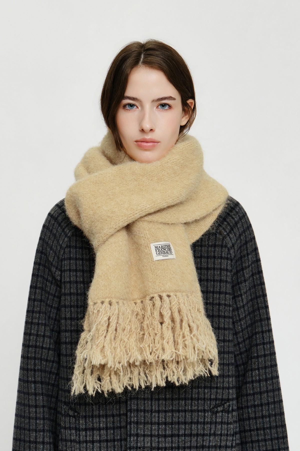 Classic Logo Fuzzy Knit Muffler Light Blue