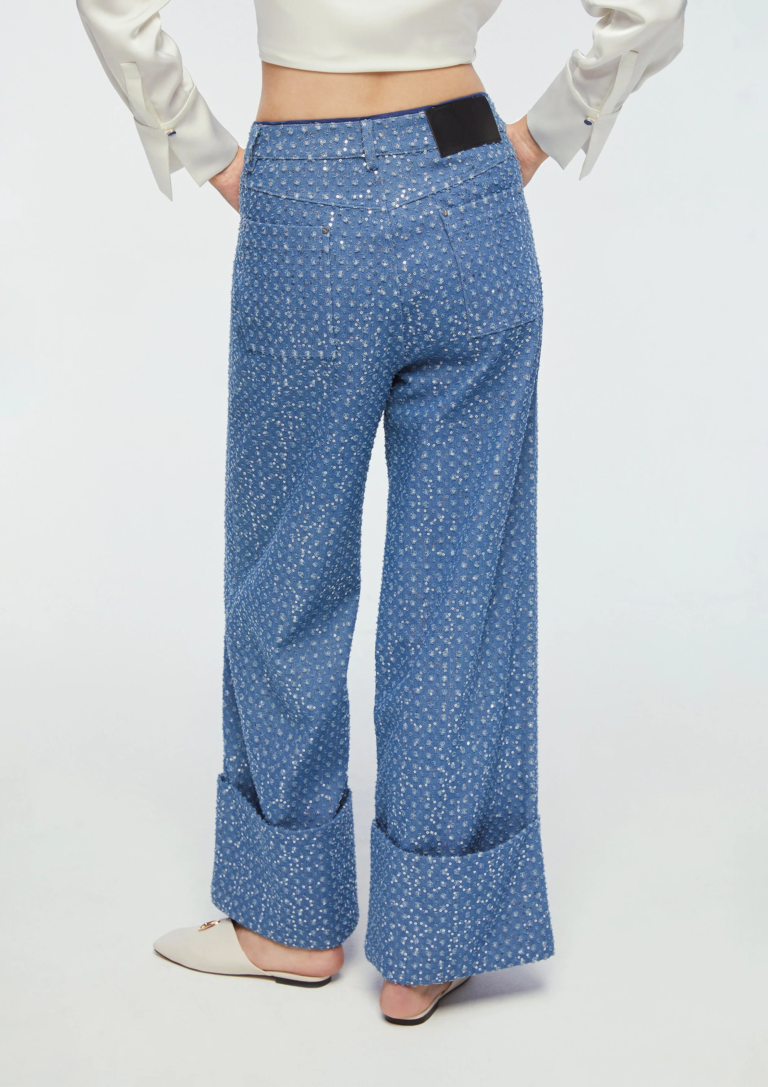 กางเกงเดนิมขายาวแต่งเลื่อม