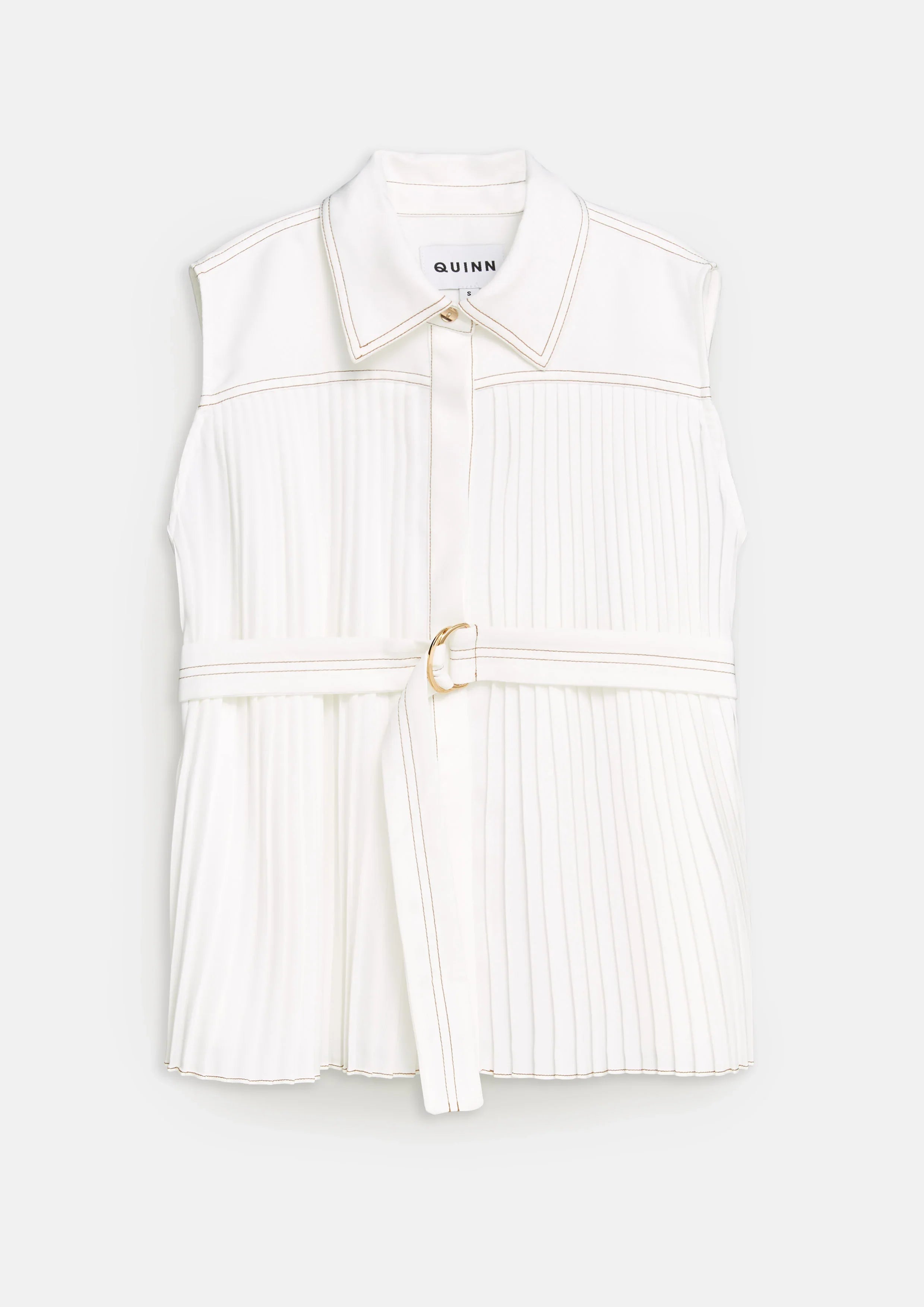 Pleated Sleeveless Blouse