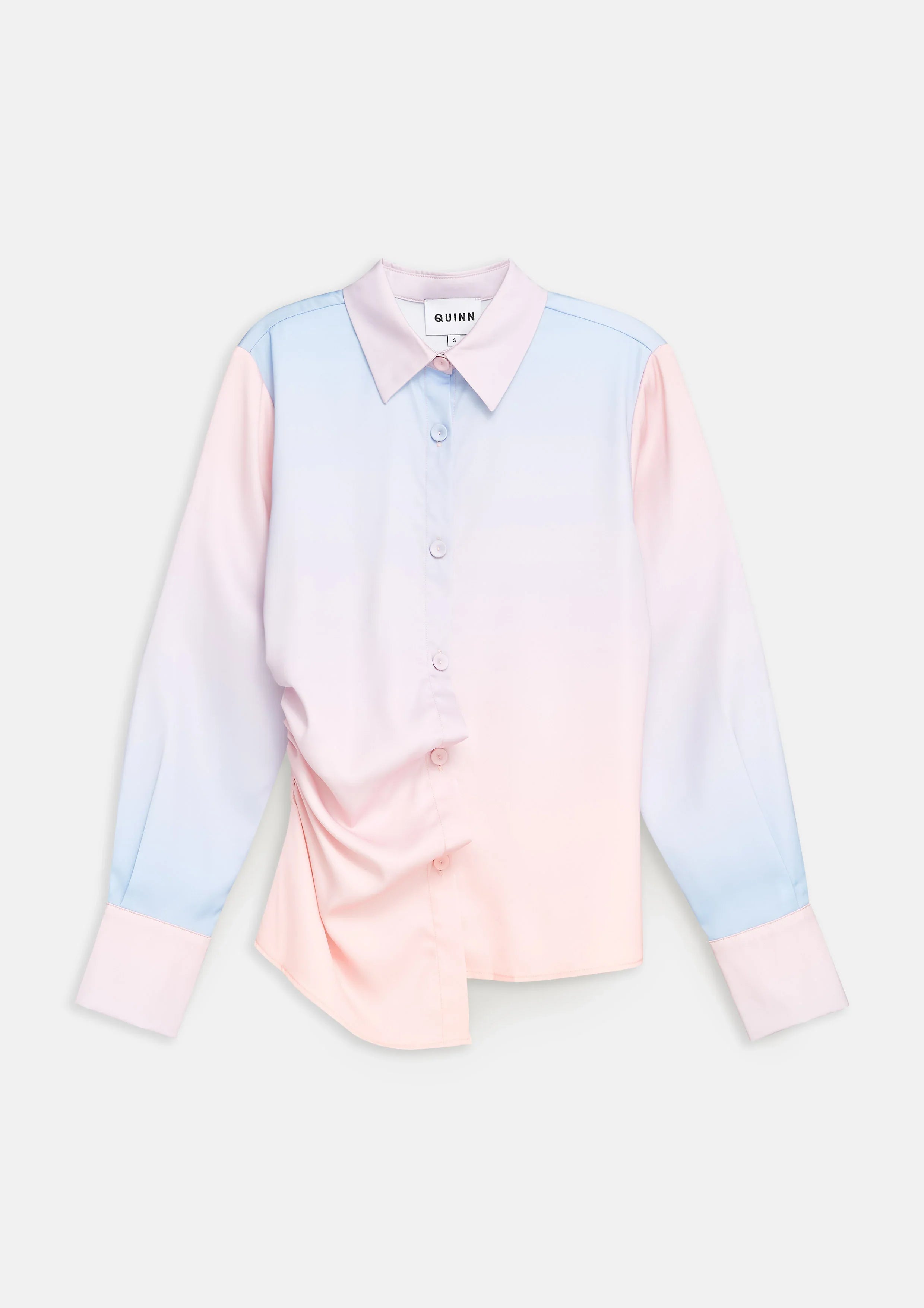 เสื้อเชิ้ต แขนยาว ไล่เฉดสี แต่งจับจีบ