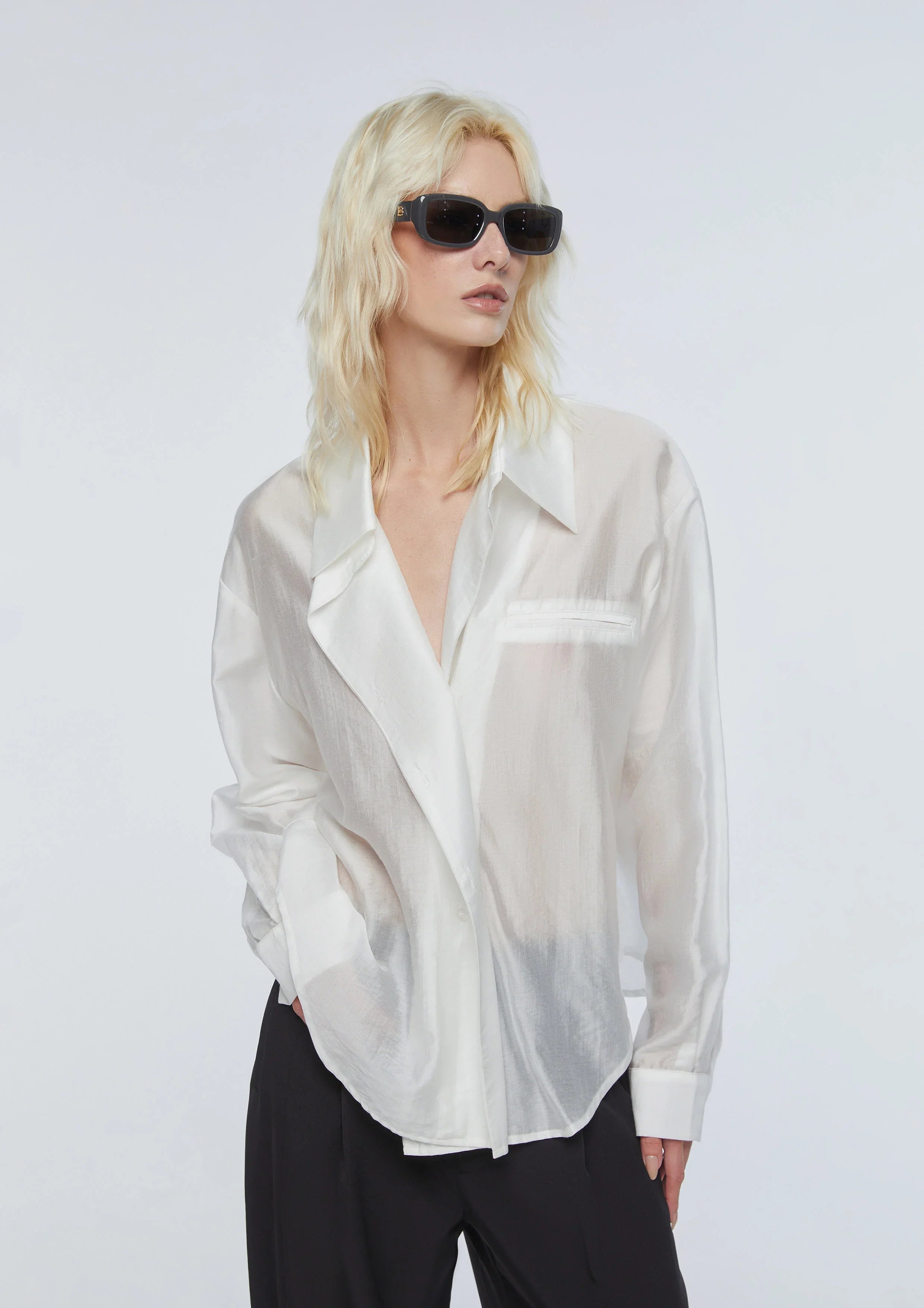 Sheer Long Sleeve Shirt