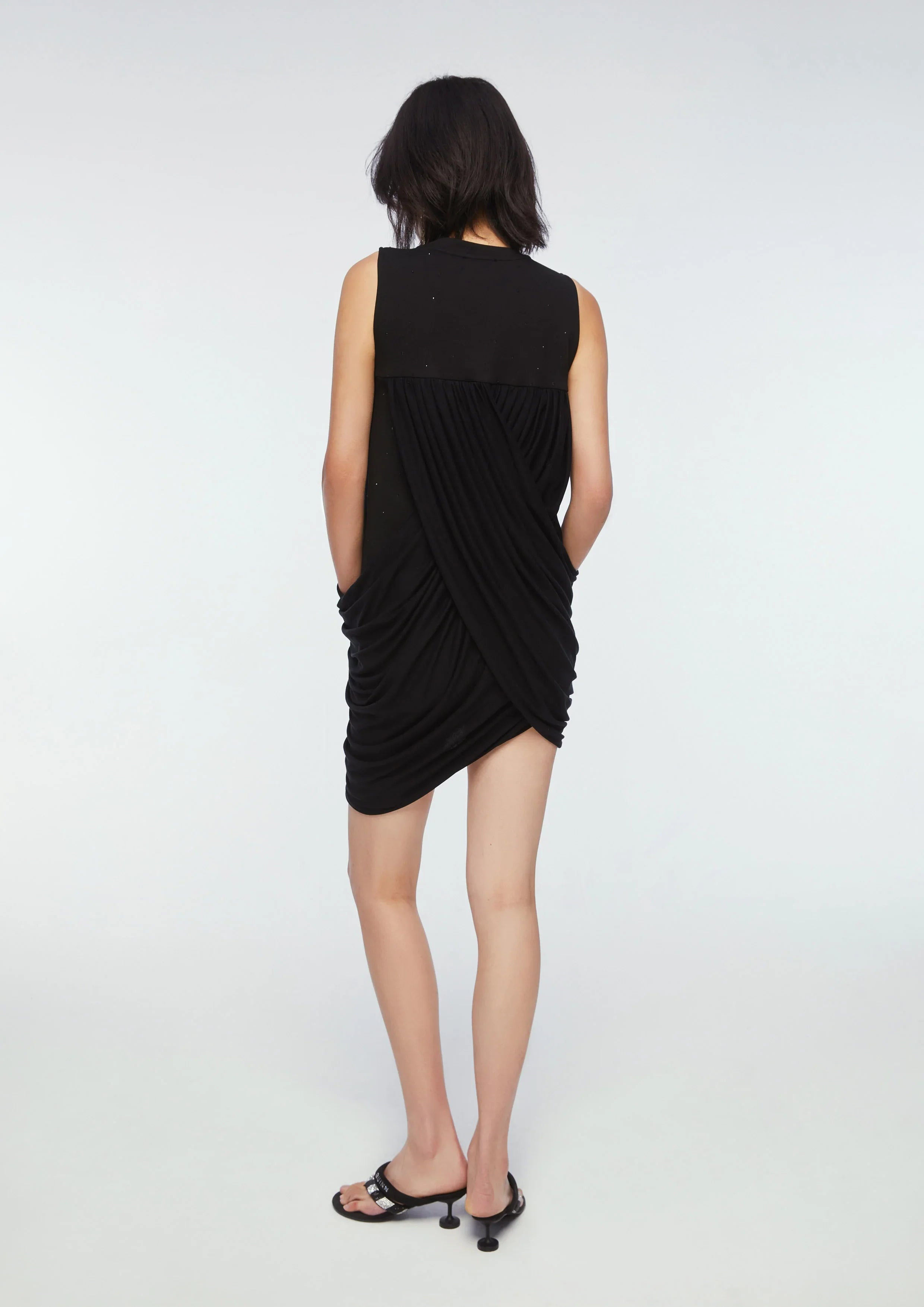 Mini Dress Diagonal Cut Skirt