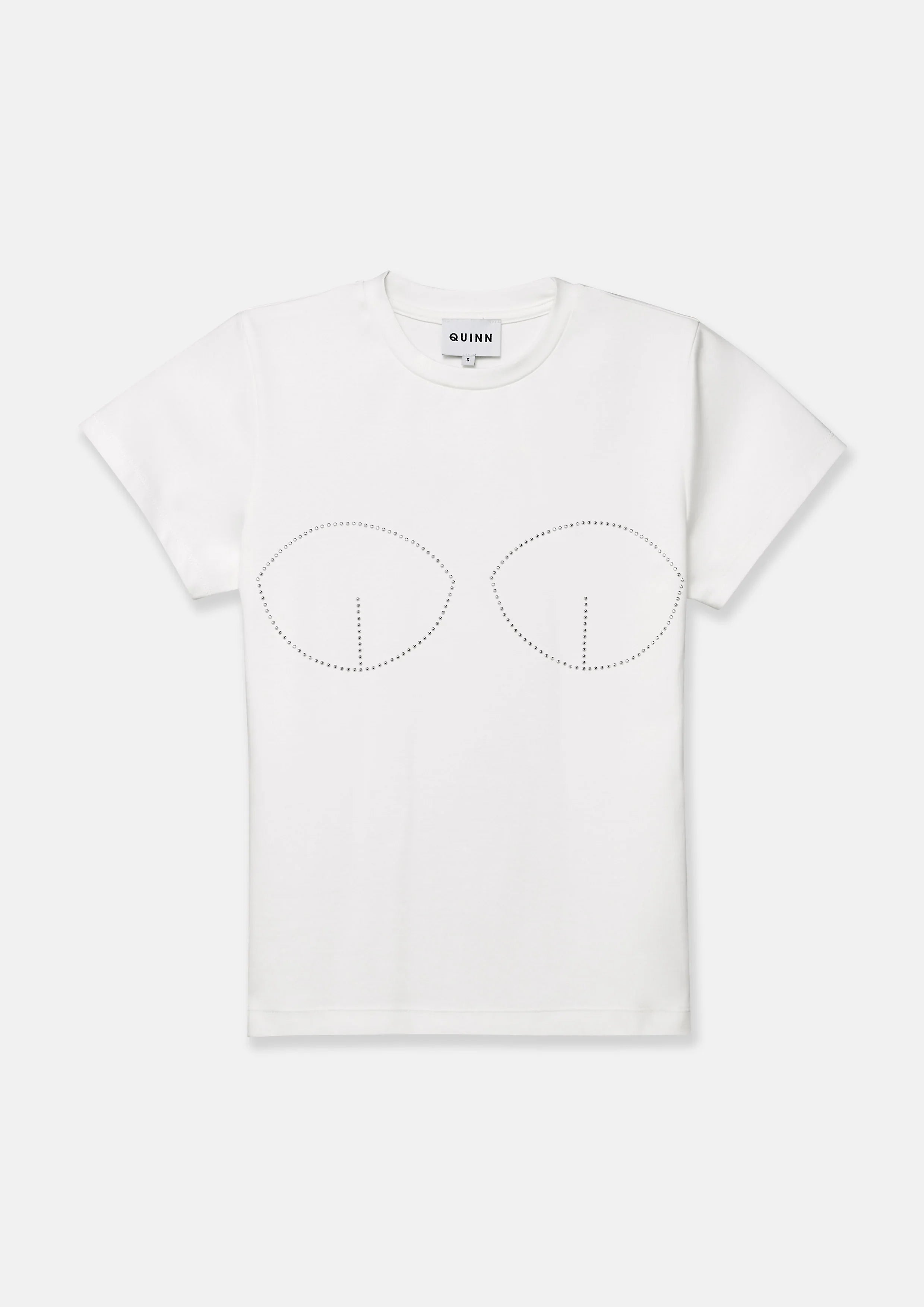 เสื้อยืดแขนสั้นแต่งหมุด