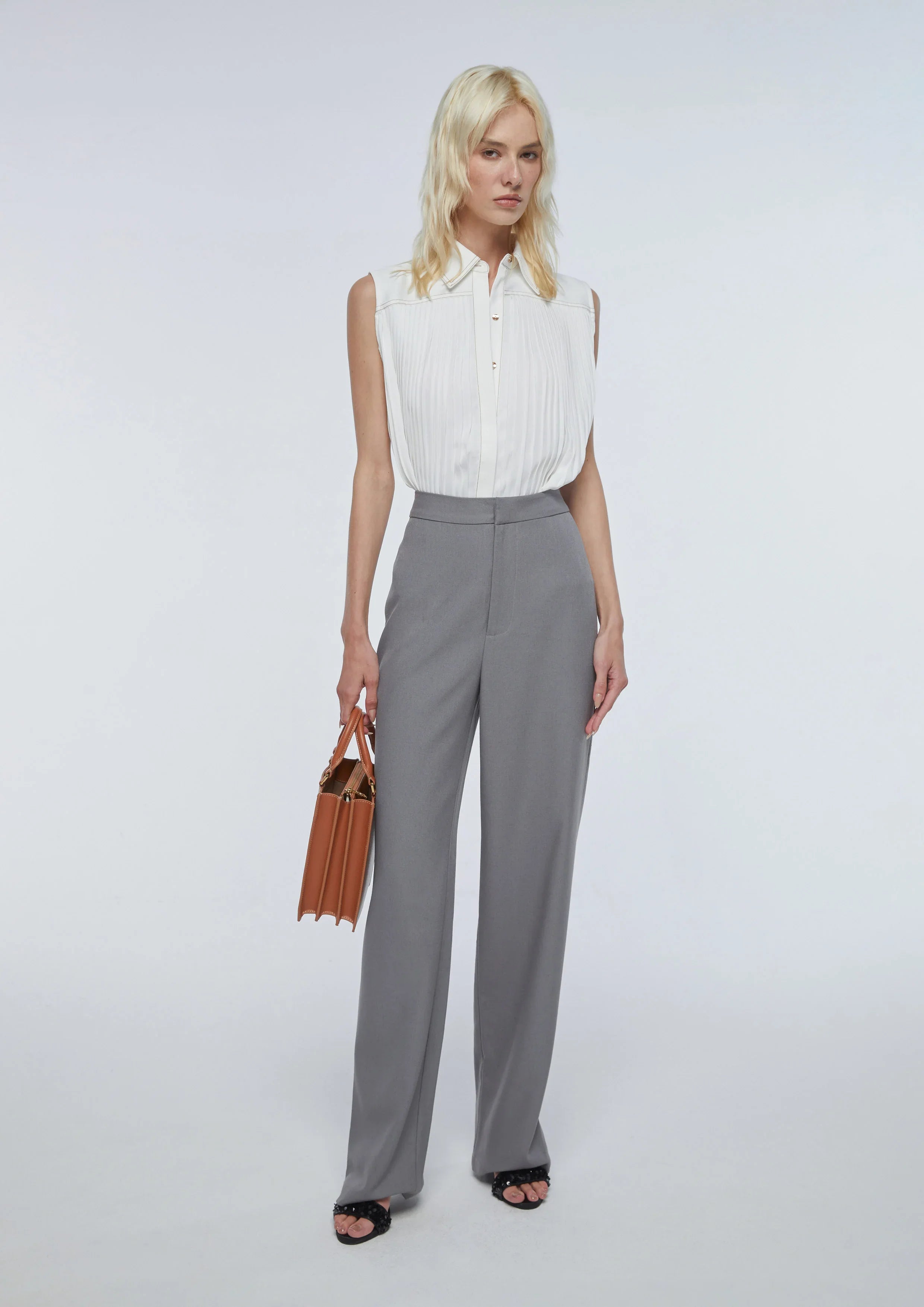 High-Waisted Tailored Trousers