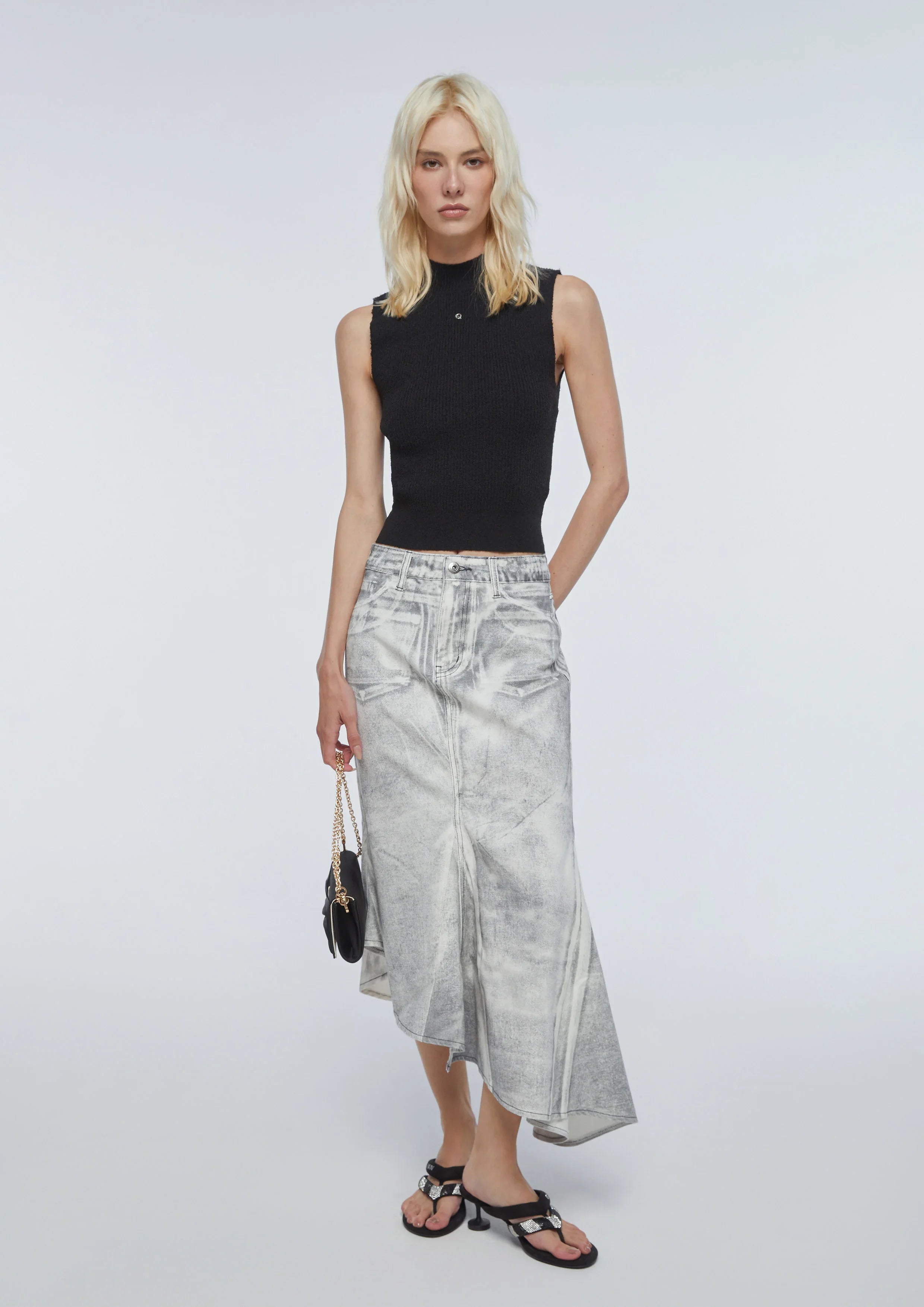 กระโปรงอสมมาตรพิมพ์ลาย