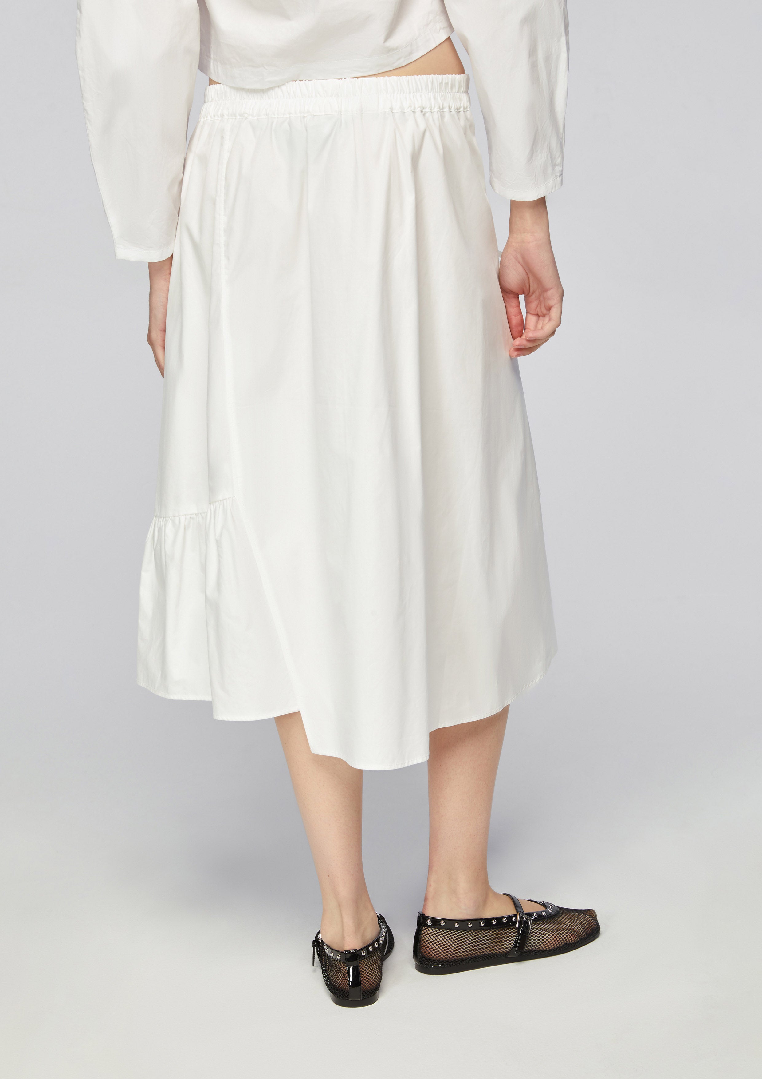 Drawstring Trim Midi Skirt