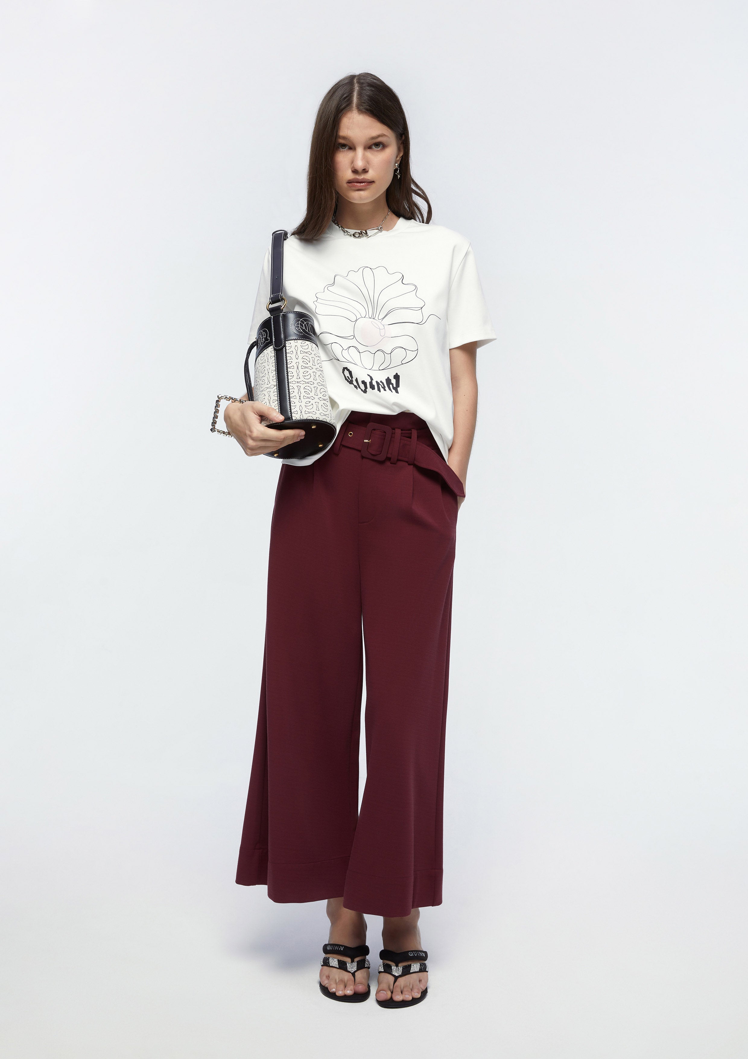 High Waist Pants With Buckle