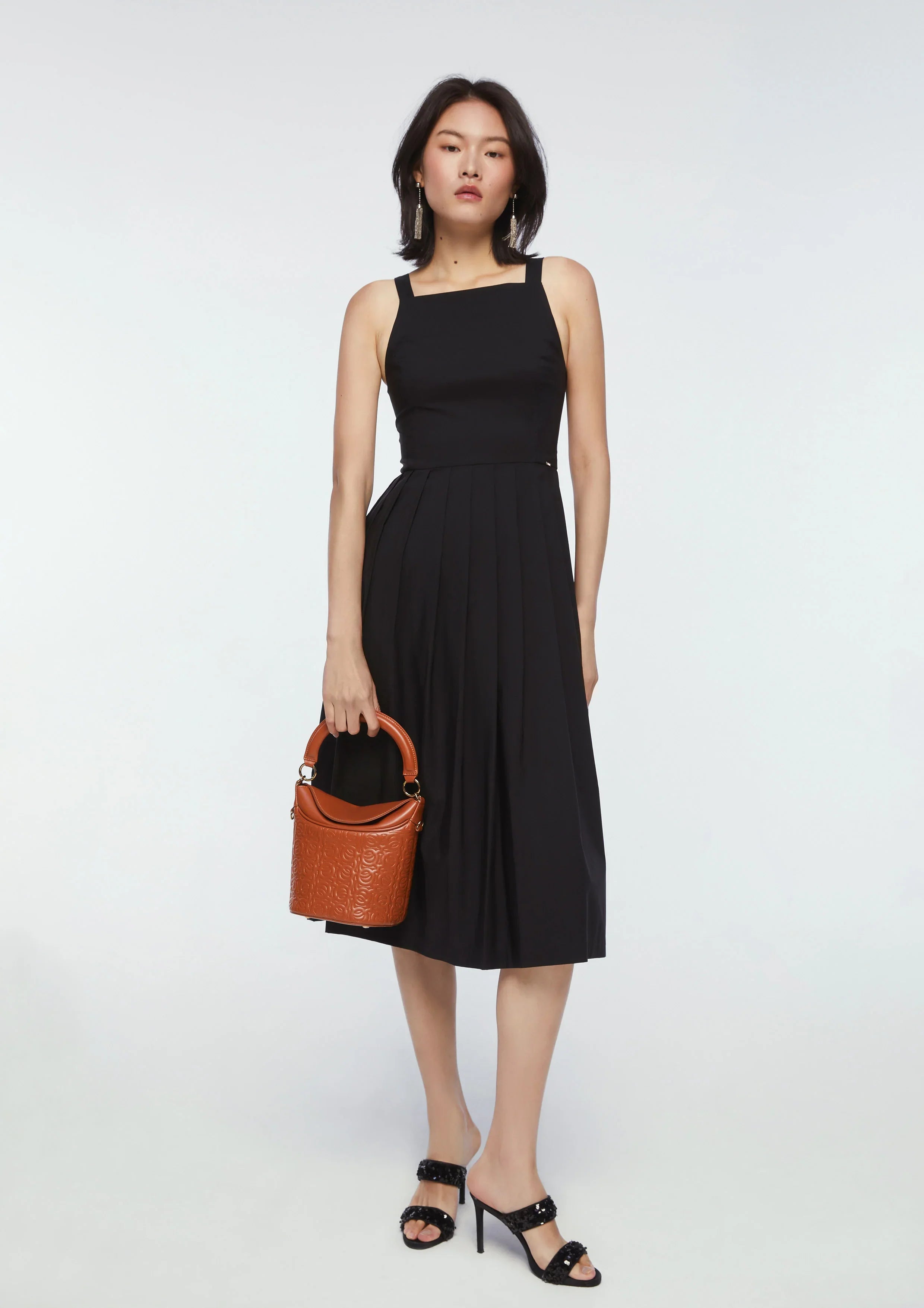Pleated Skirt A-Line Dress