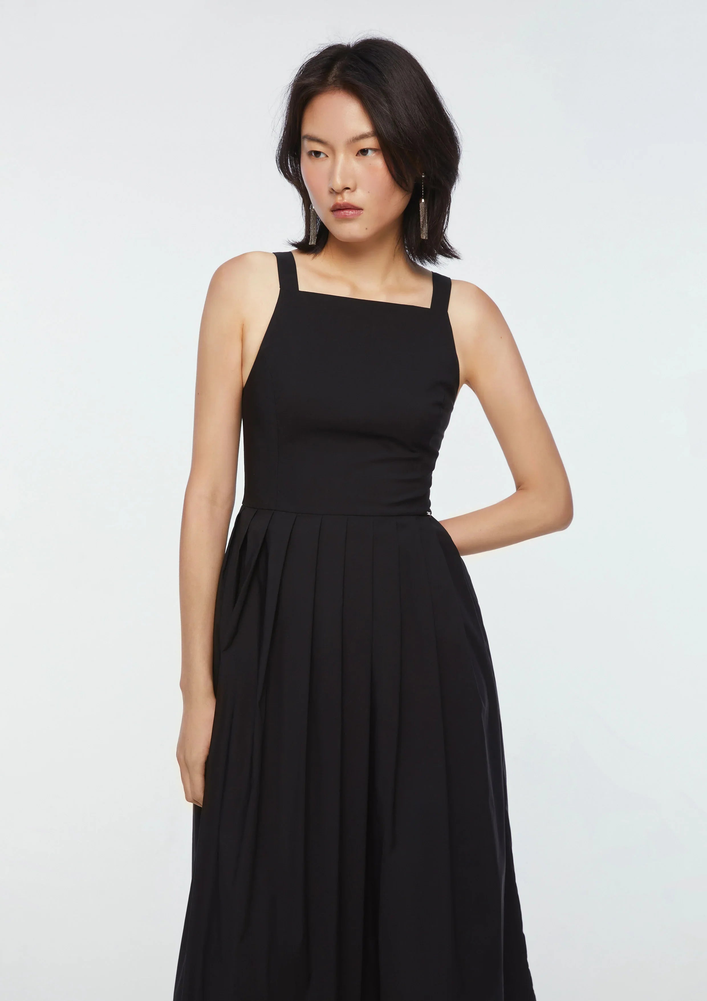 Pleated Skirt A-Line Dress