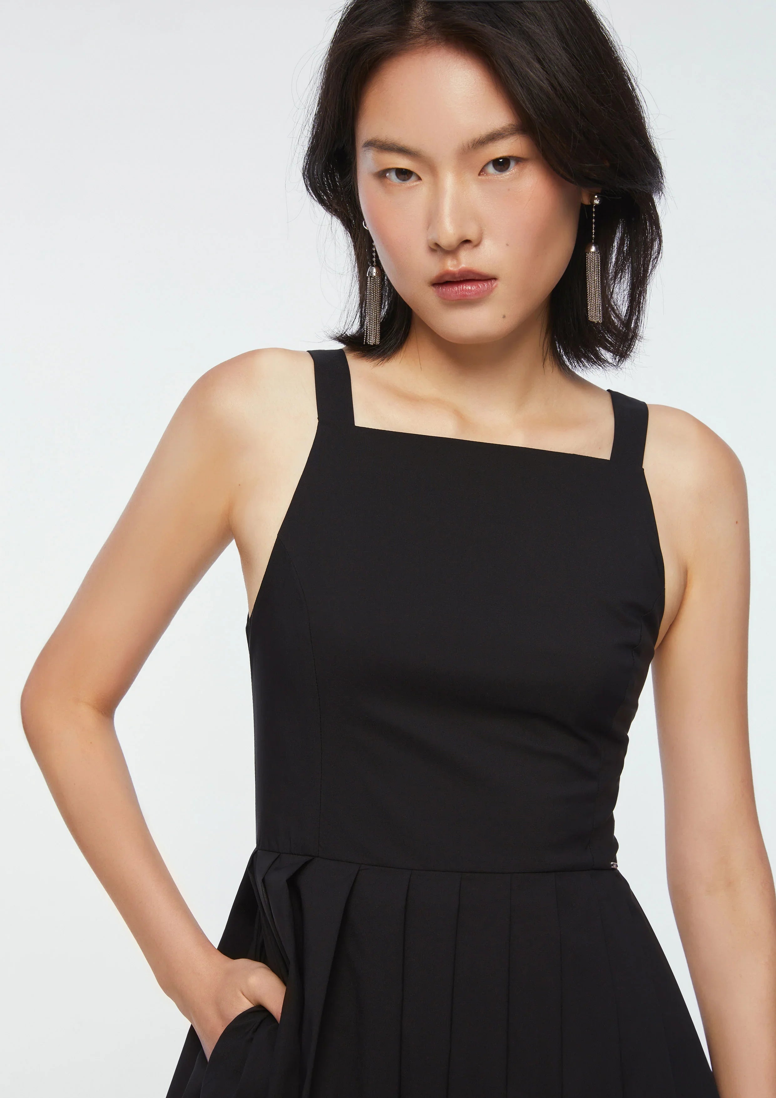 Pleated Skirt A-Line Dress