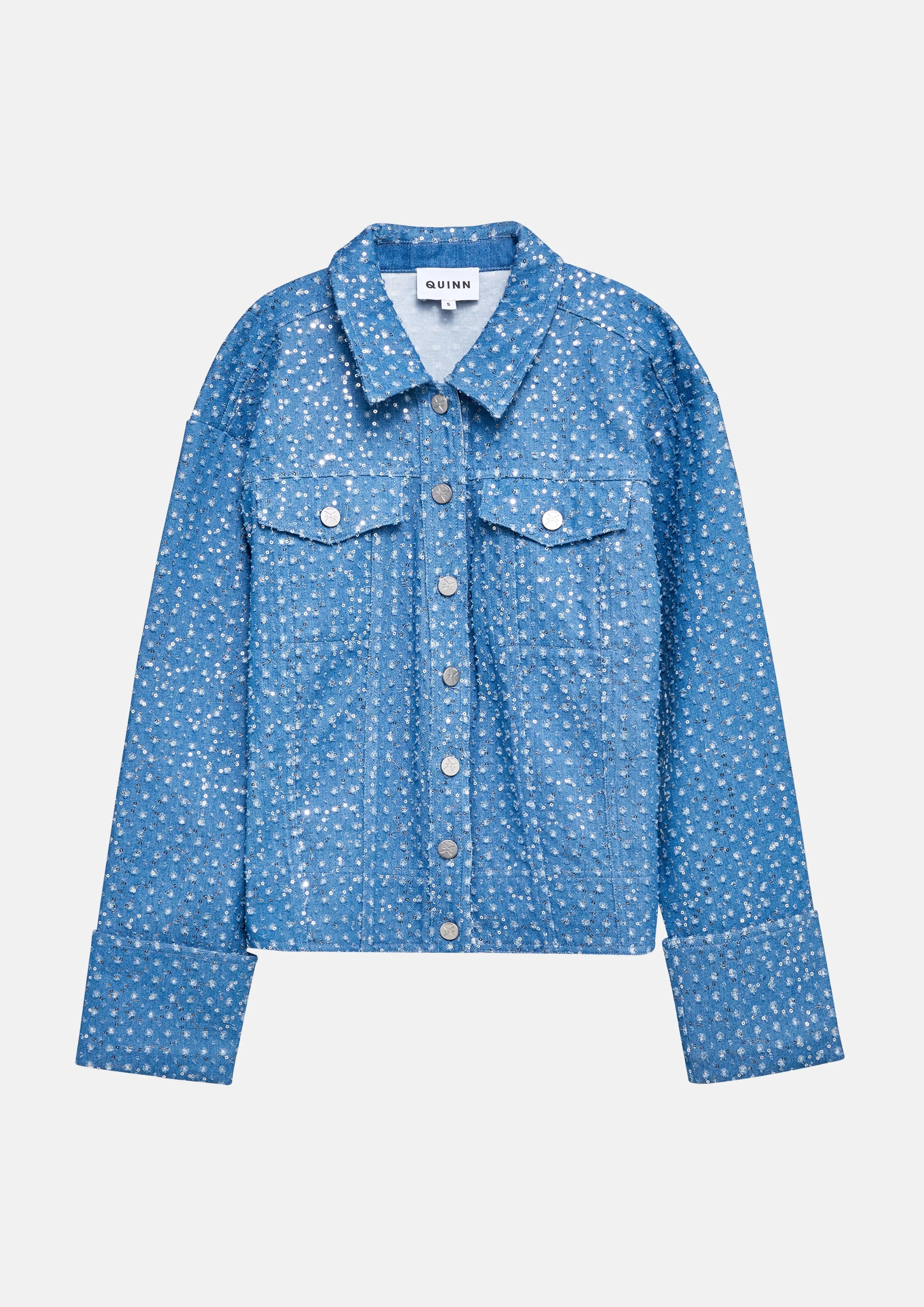 เสื้อแจ็คเก็ตเดนิมแต่งเลื่อม