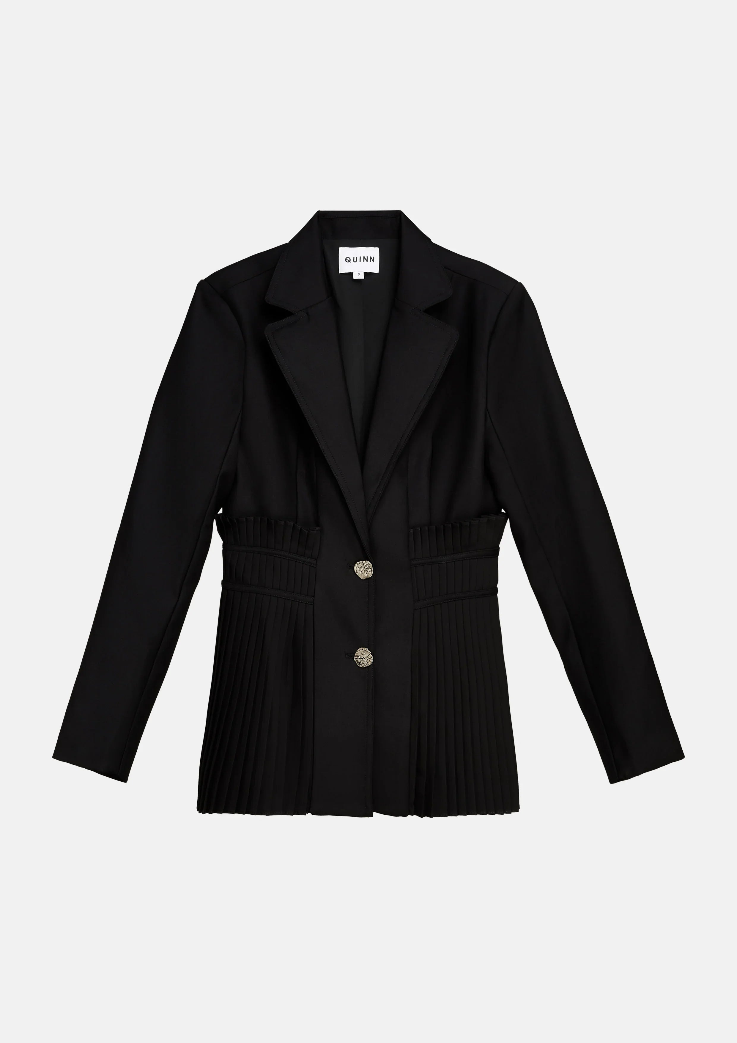 แจ็คเก็ตแขนยาวแต่งผ้าพลีท