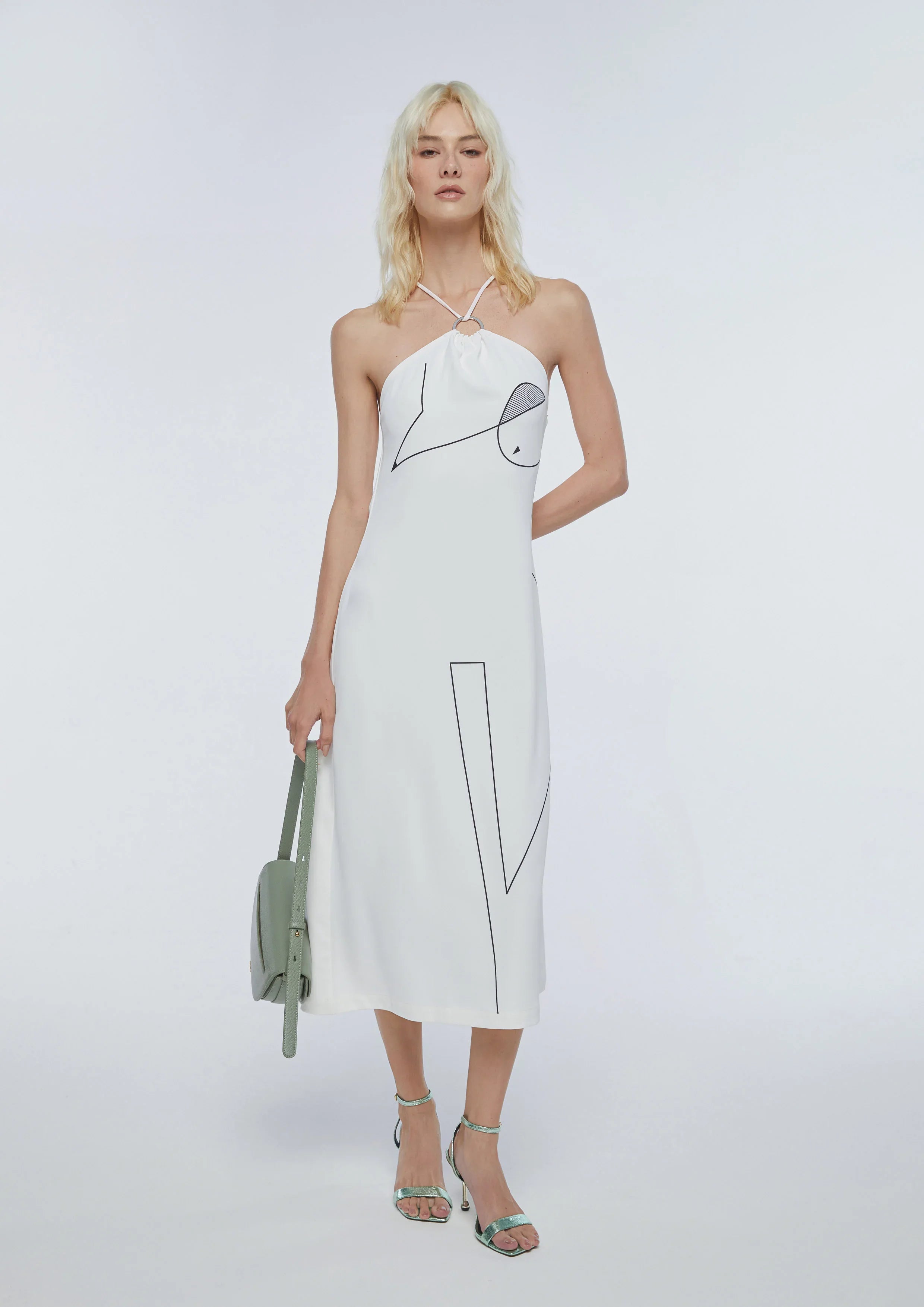 เดรสคล้องคอพิมพ์ลาย