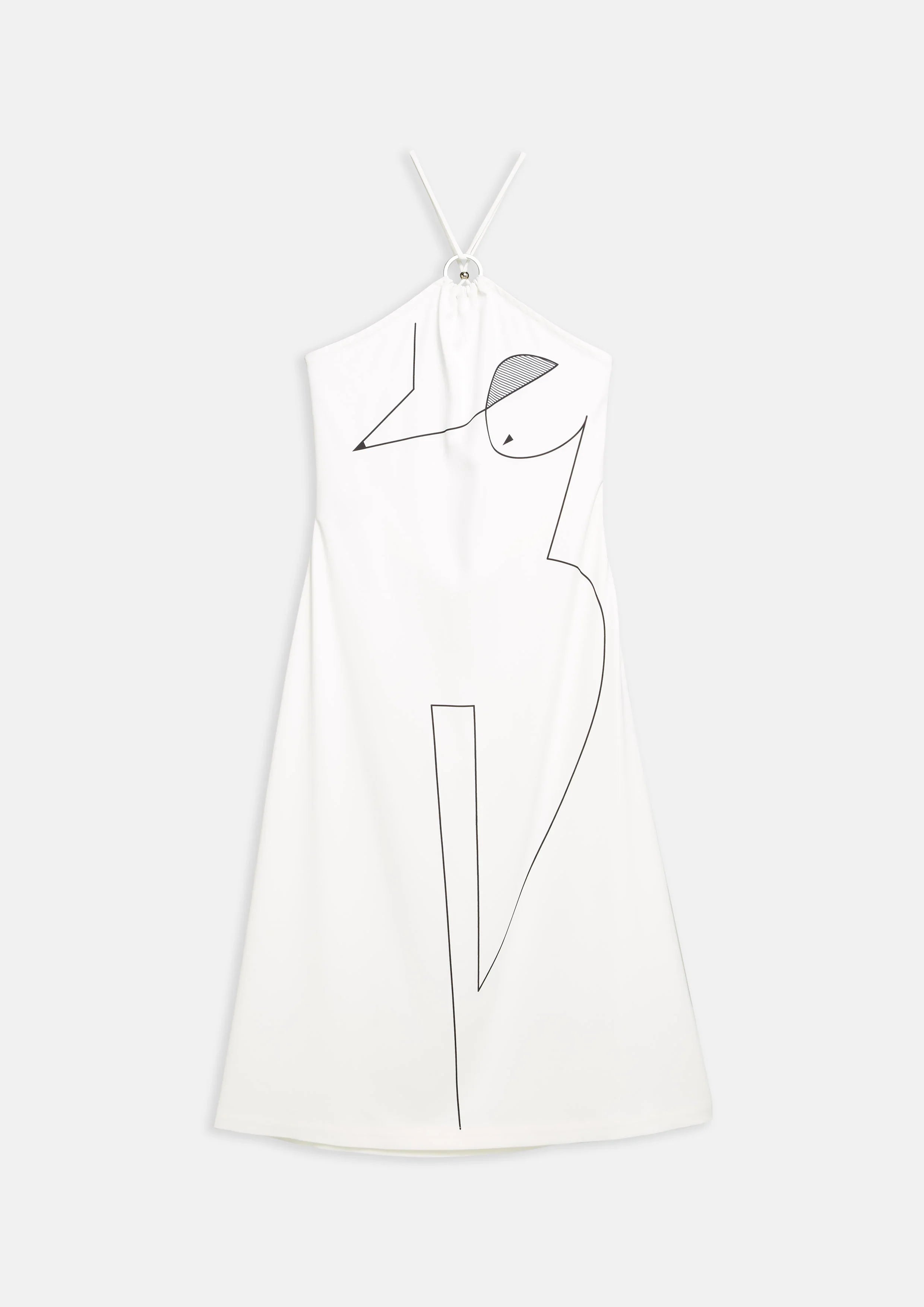 เดรสคล้องคอพิมพ์ลาย